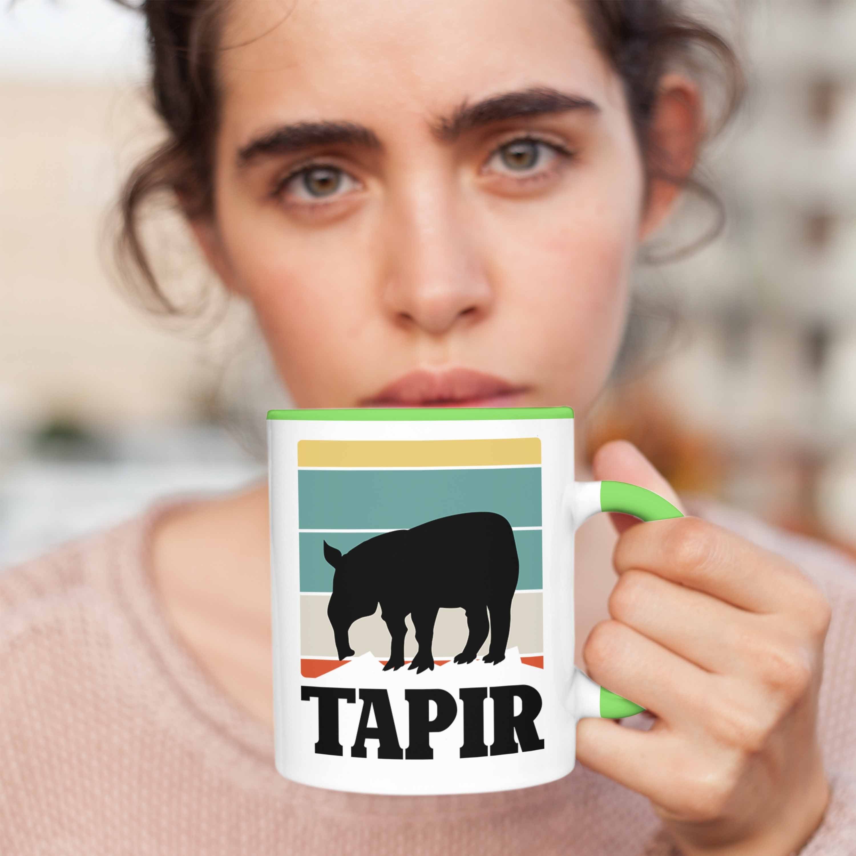 Grün Tapir Tapir Liebhaber Trendation Tasse Geschenk Tasse Retro Lustige Grafik