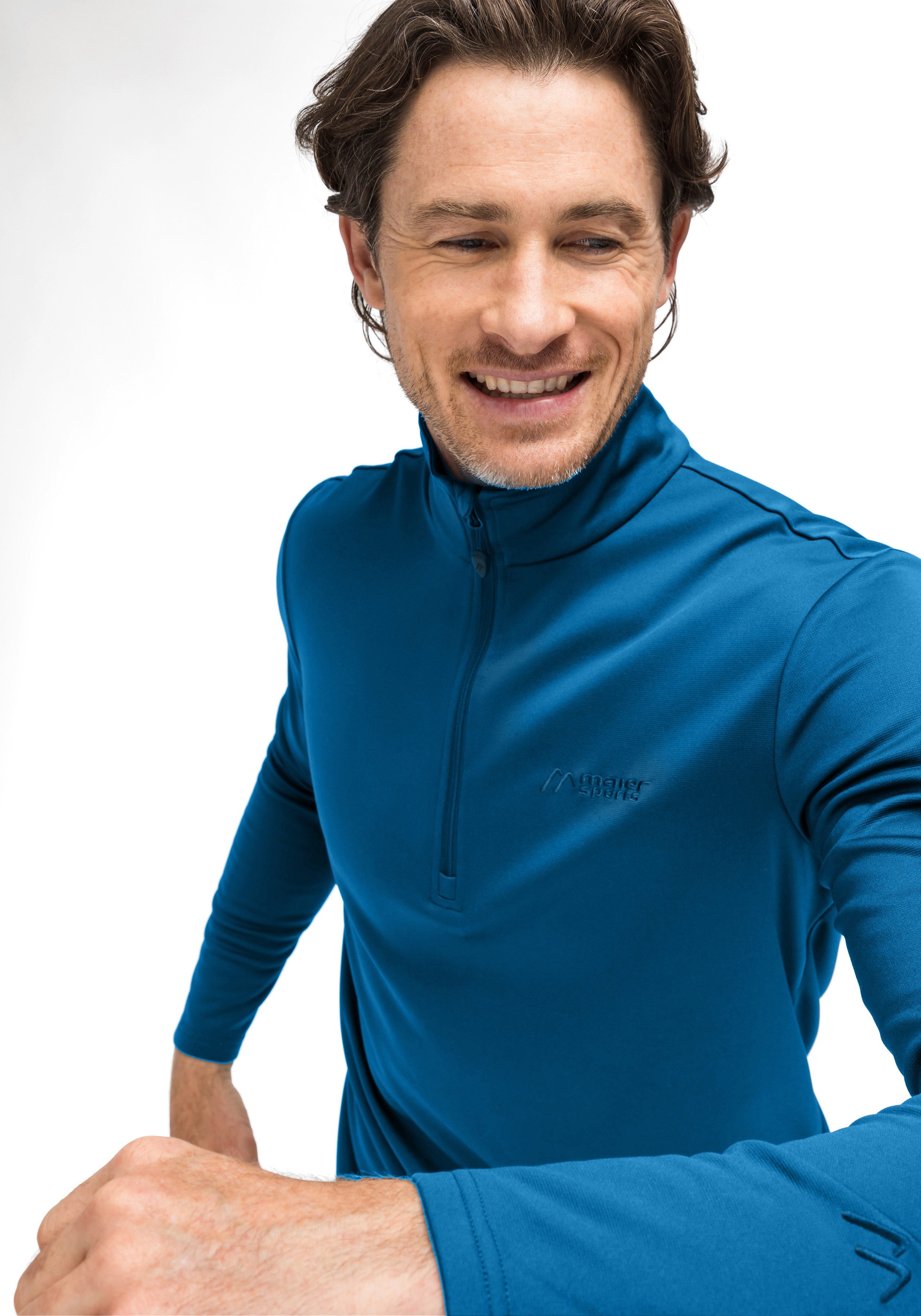 Maier Sports Langarmshirt Felix Ski leichter Rolli und und Warmer saphirblau für mehr