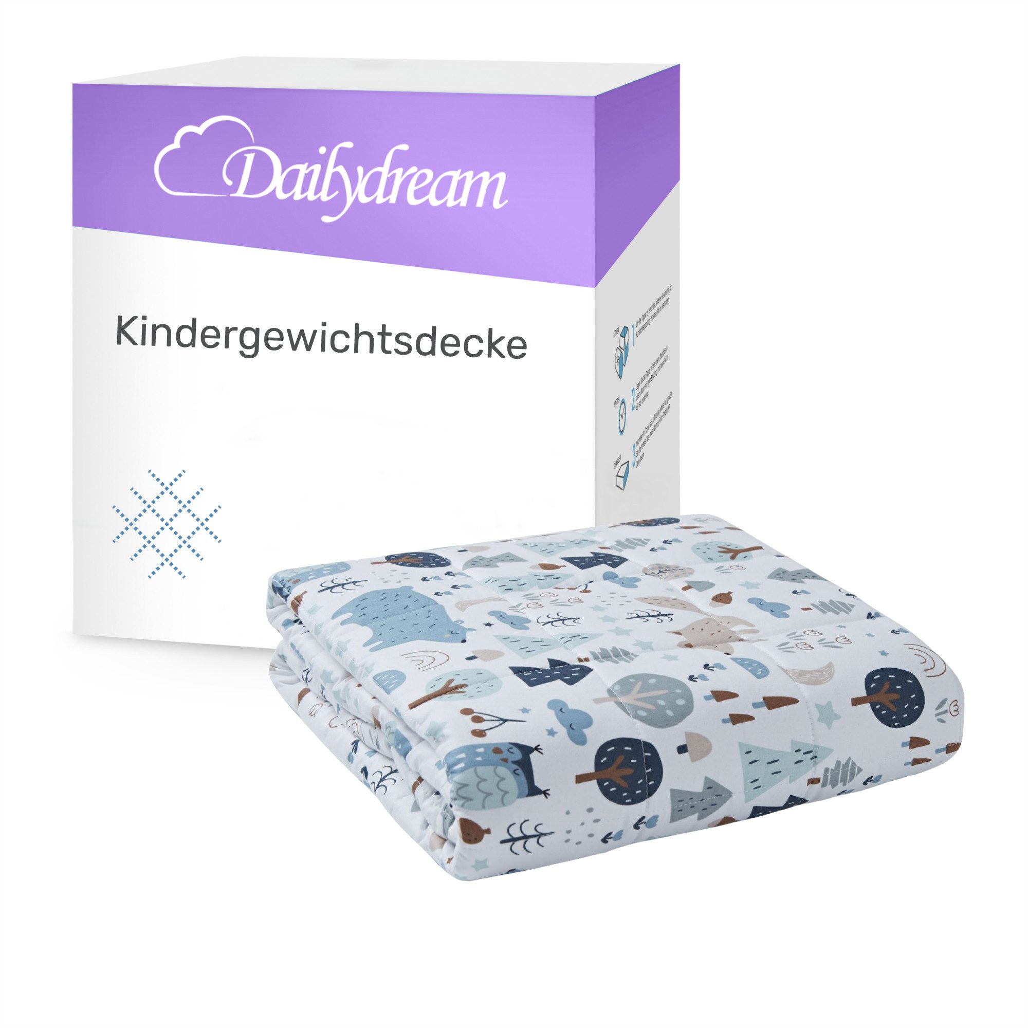 Dailydream Gewichtsdecke für Kinder, beschwerte Decke, Baumwolle oder Fleece, Füllung: Glasperlen, Gleichmäßige Gewichtsverteilung, doppelte Nähte, Handwäsche möglich