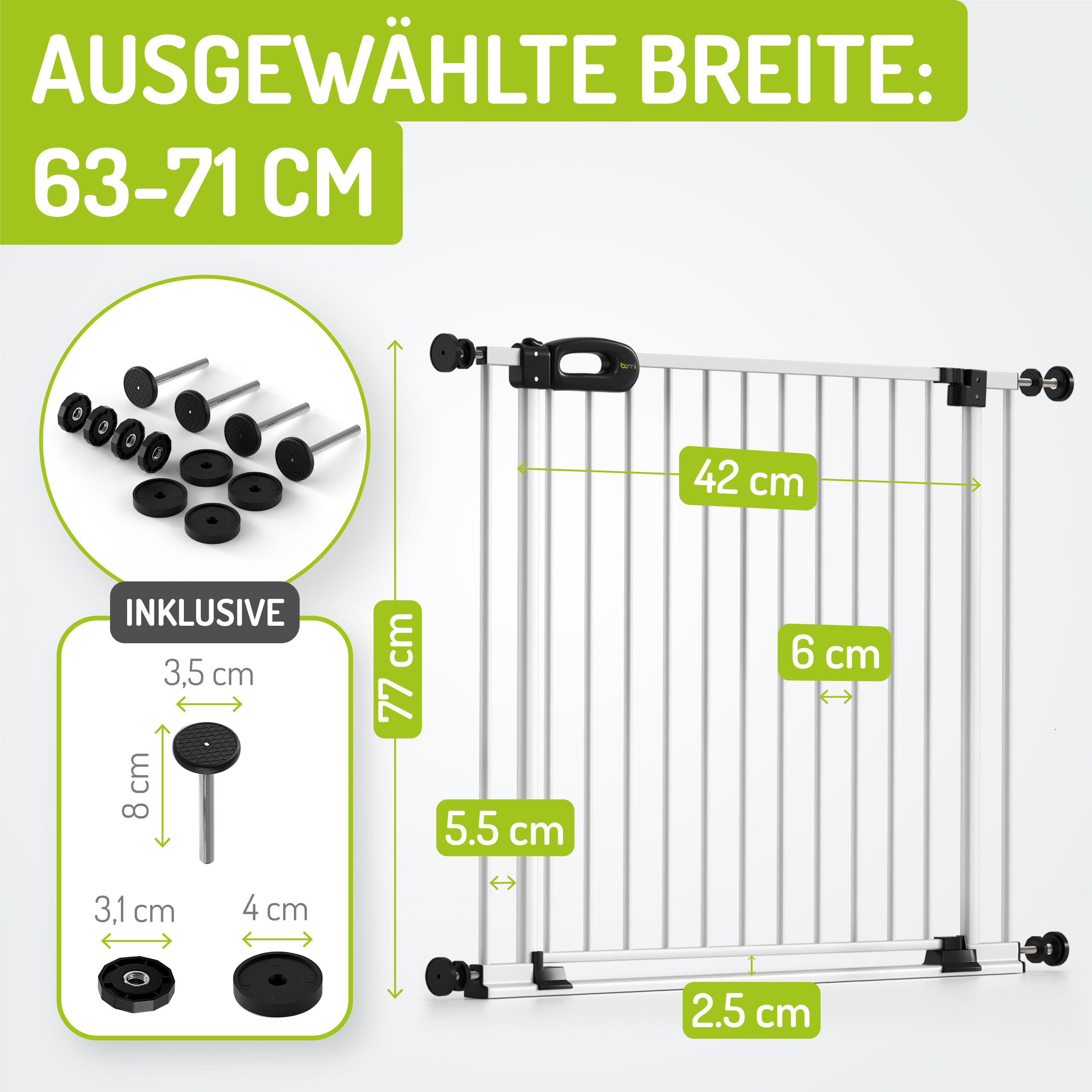 BOMI Türschutzgitter Treppenschutzgitter Merle Flatstep, Babygitter flacher günstig online kaufen