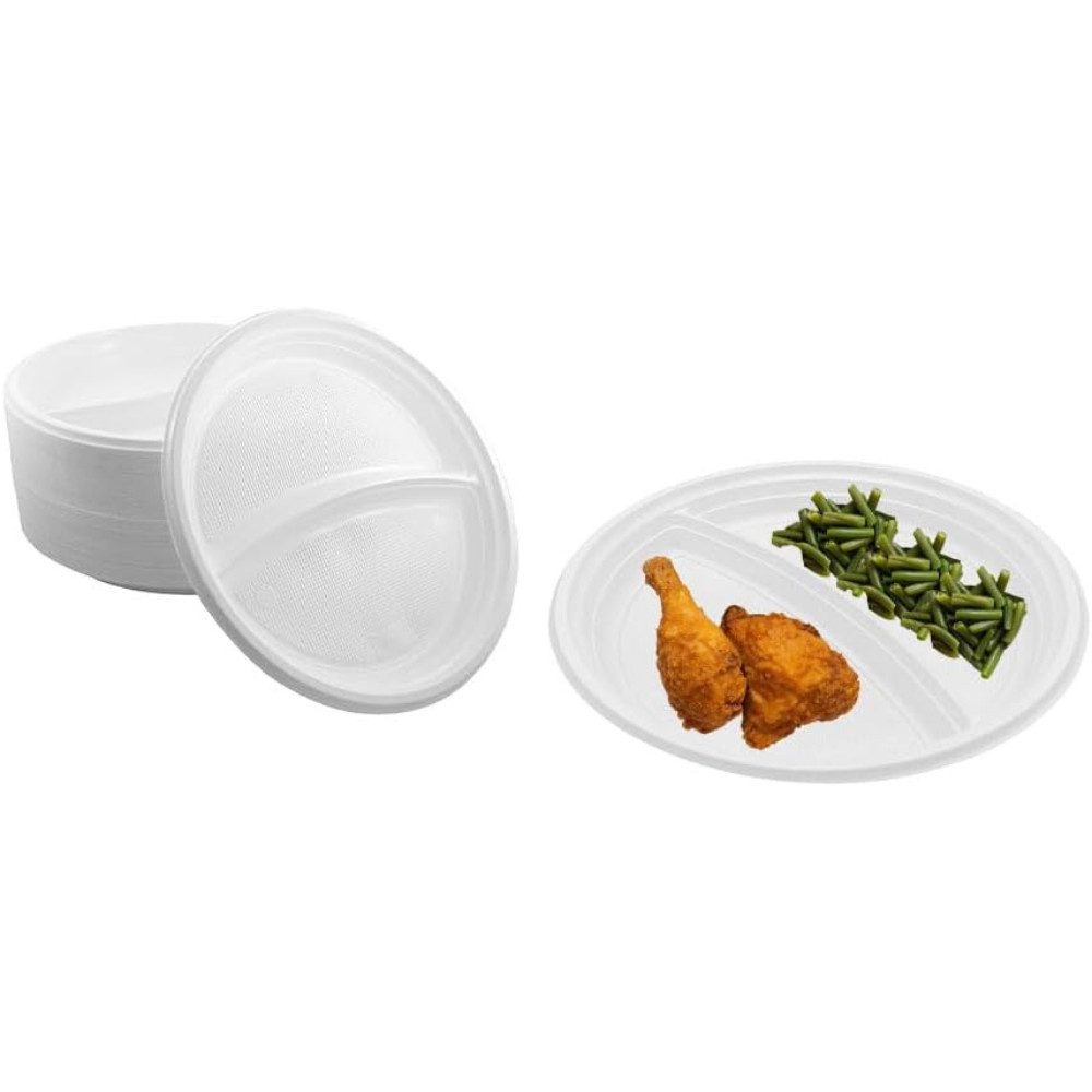 Lauroo Grillteller Menüteller 2-geteilt – Ø22 cm Тарелки 500 Stück, (500 St)