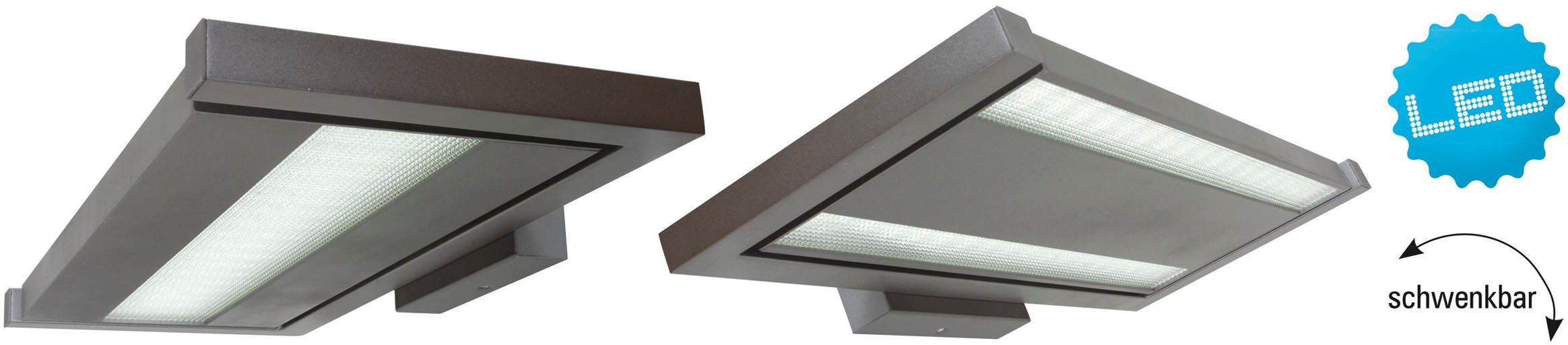 Neutralweiß, schwenkbar Bennet, Büro/Arbeitszimmer Wandleuchte grau direkt/indirekt integriert, Licht LED fest näve Aluguss LED
