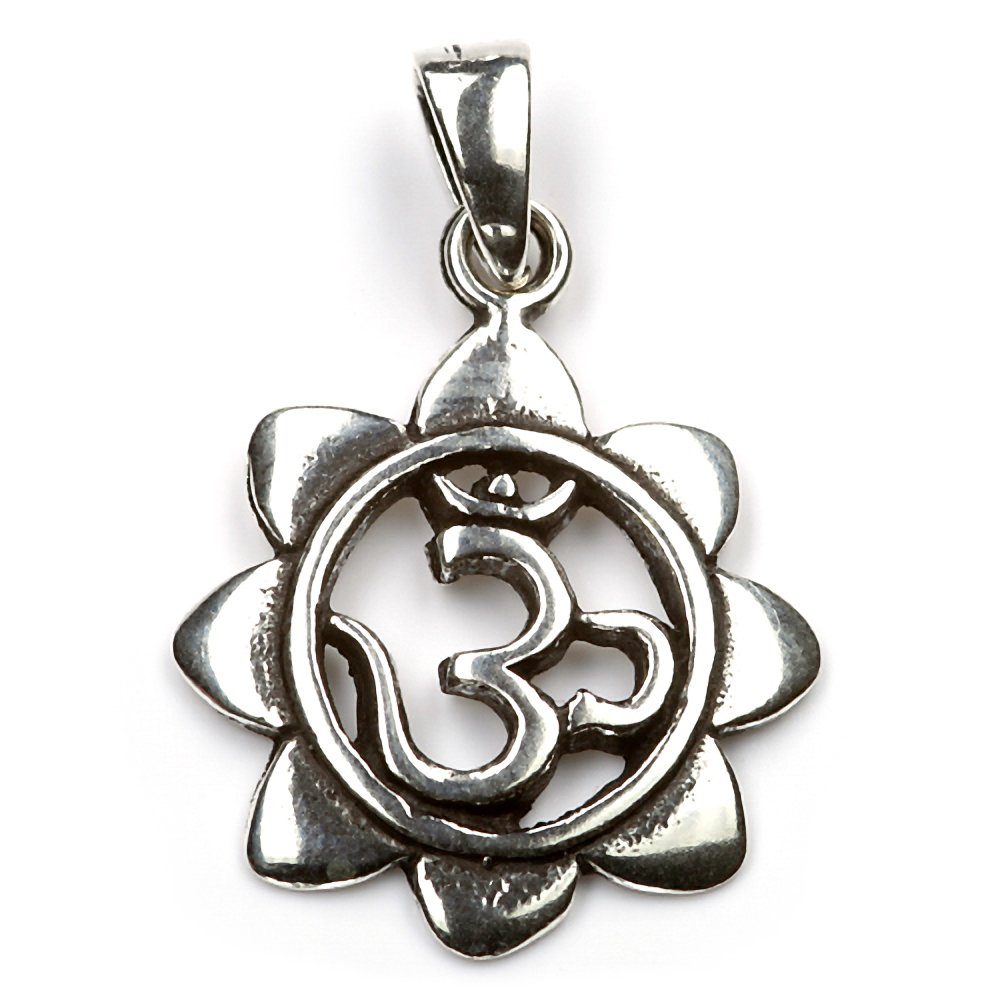 NKlaus Kettenanhänger Kettenanhänger Om Talisman 2cm Silber 925 Meditat, 925 Sterling Silber Silberschmuck für Damen