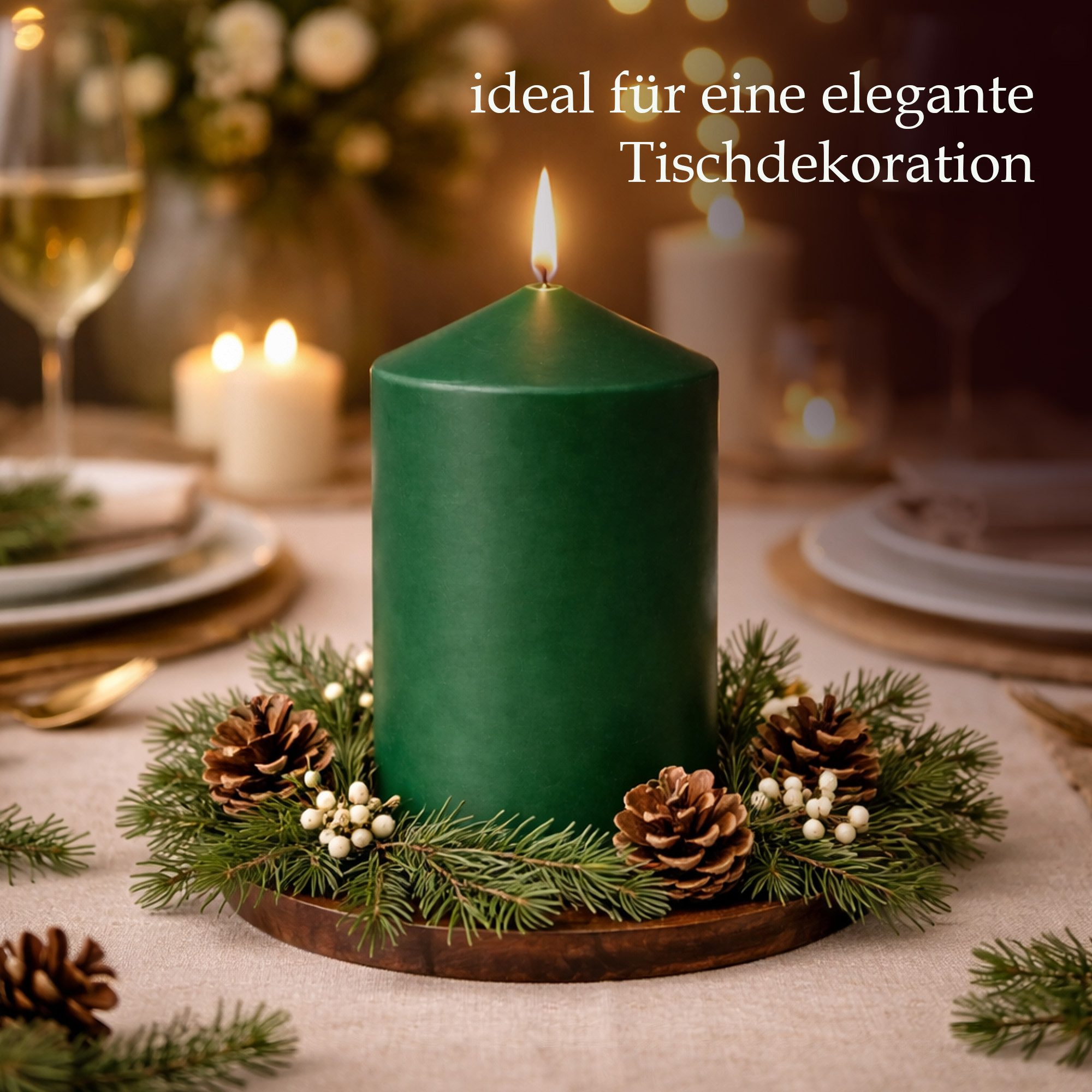 HS Candle Stumpenkerze Ø6cm x 10cm (1-tlg), Wachskerzen, Made in EU, 25h Brenndauer, Baumwolldocht