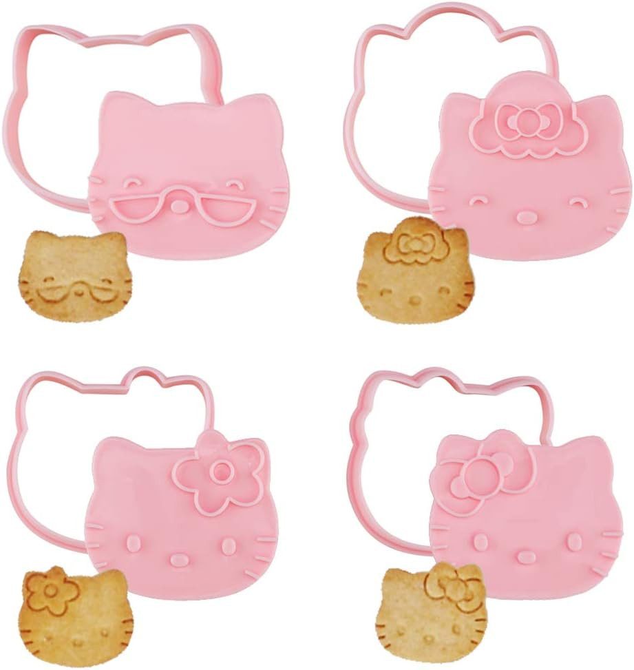 Chefmade Ausstechform Hello Kitty Ausstechformen, 5,1 cm, 4 Stück, Rosa