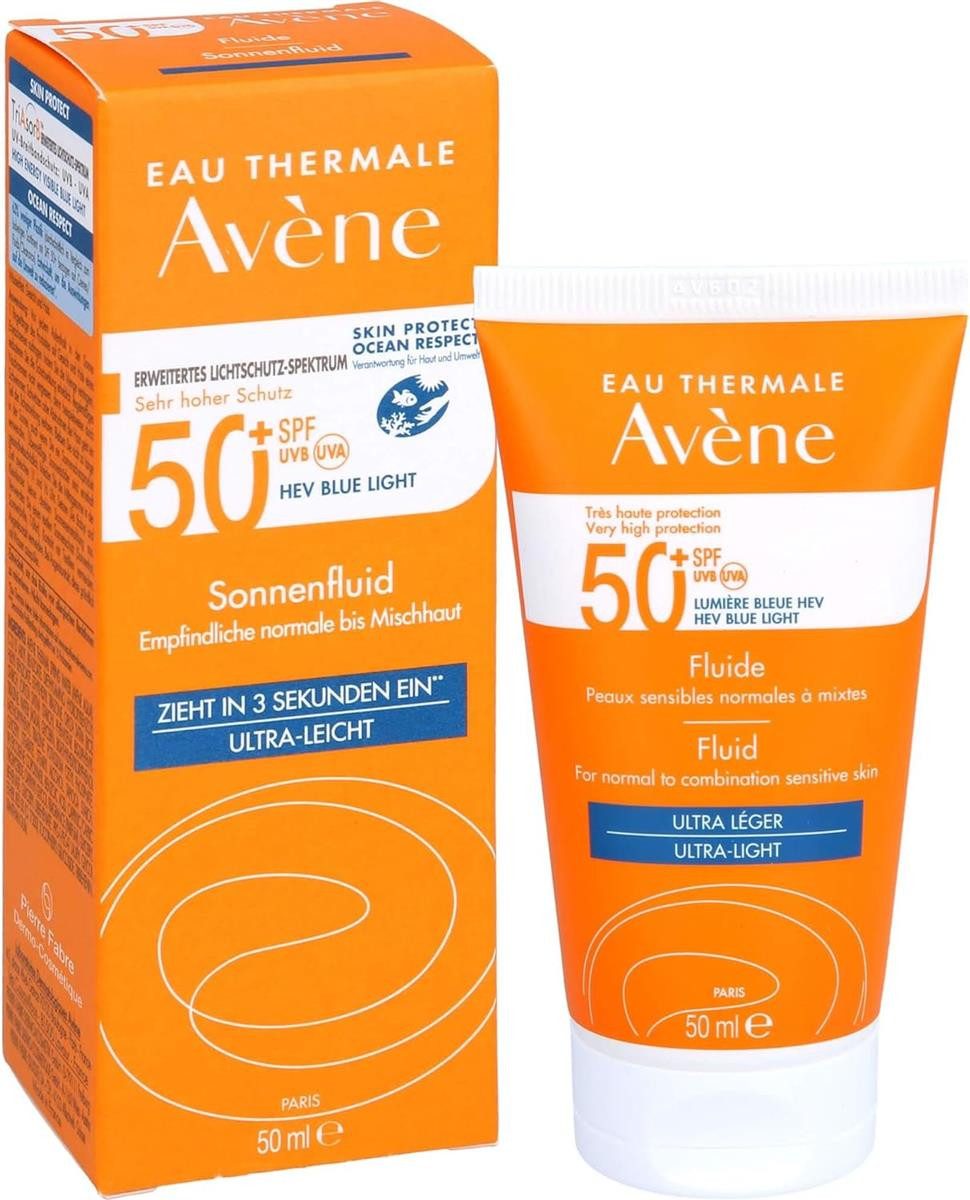 Sonnenschutzcreme Avene Sonnenfluid SPF 50+ ohne Duftstoffe, 50 ml