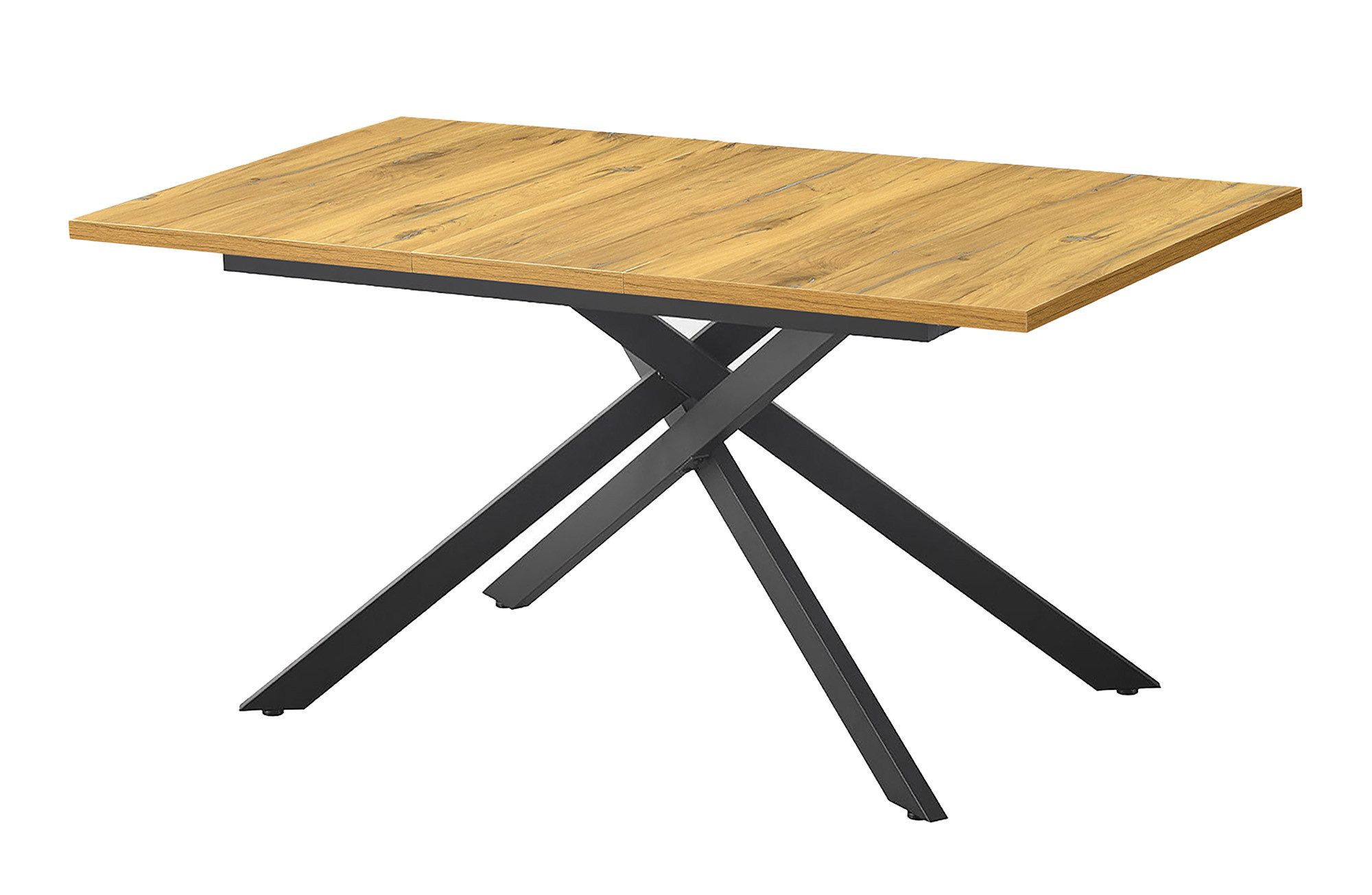 B&D home Esstisch LARS, Metallgestell schwarz oder weiß, ausziehbar 120-160cm, 4-6 Personen
