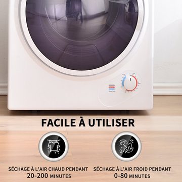 REDOM Ablufttrockner Mini tumble dryer, 2.5 kg, can be wall-mounted, simple operation, 2.5 kg, 200 minutes timer,dual filters,PTC ceramic heating,stainles steel drum