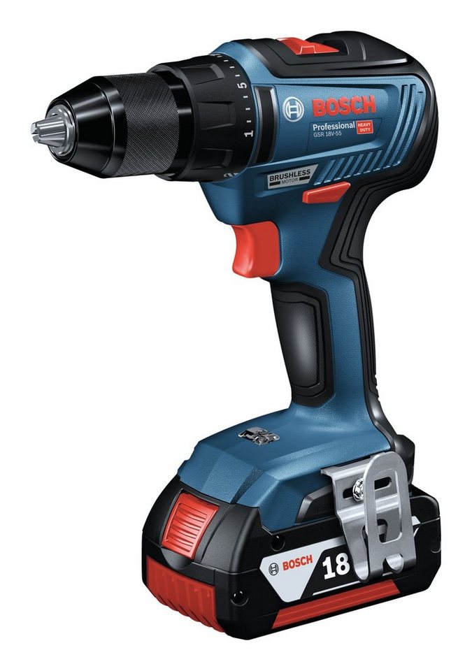 Thumbnail - Bosch Professional Akku-Bohrschrauber GSR 18V-55, 18 V, Mit 2x Akku 4 Ah - im L-Case Pick & Click