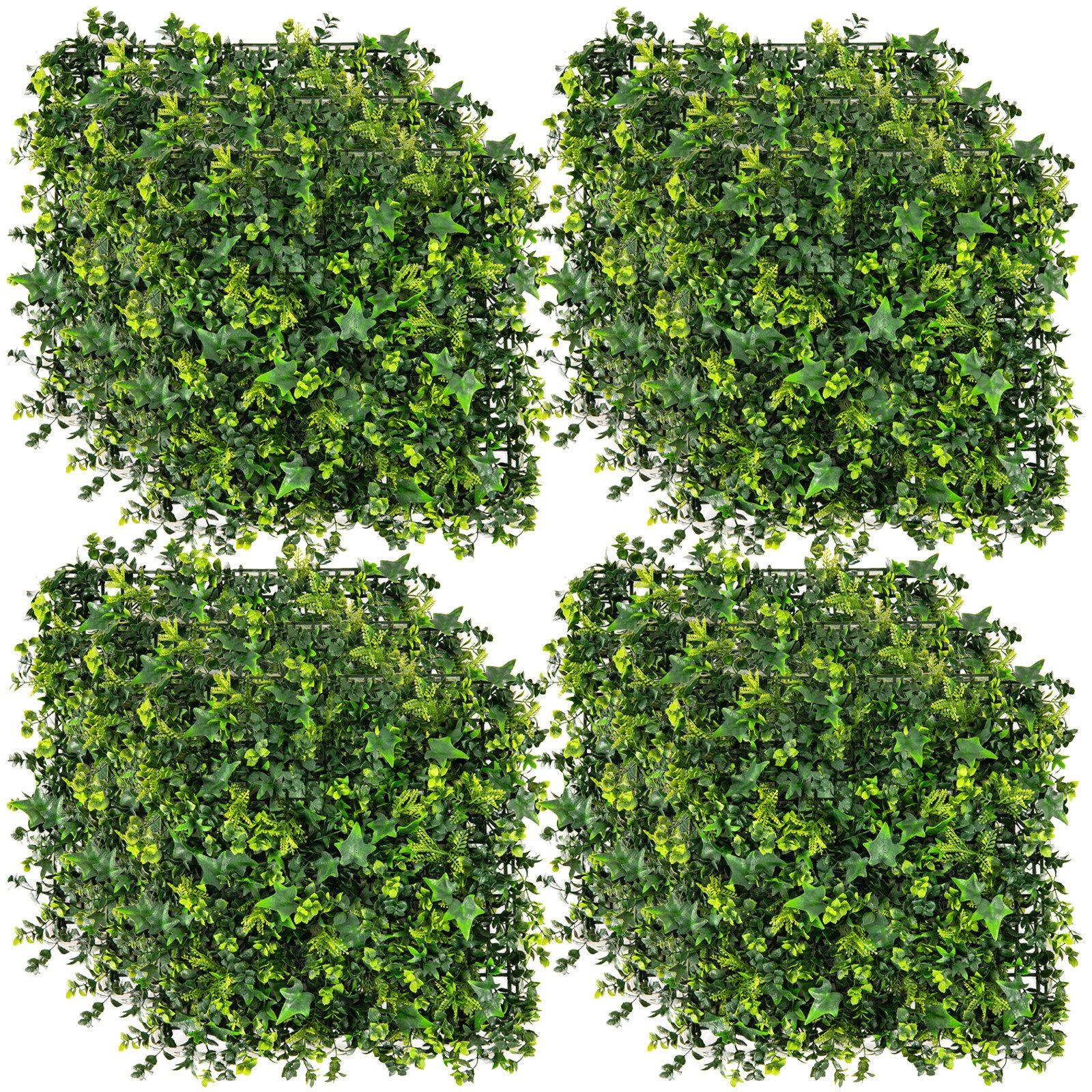 Kunstpflanze, COSTWAY, 12St. Pflanzenwand UV-geschützt 50,5x50,5cm