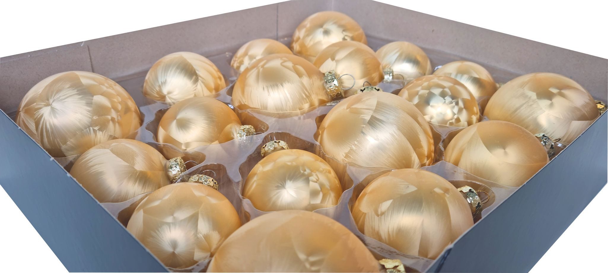 JACK Christbaumschmuck Glas Eislack Weihnachtsbaumkugeln 18 tlg. Set, einzigartige Unikate, Handarbeit, Made in Germany, inkl. Haken