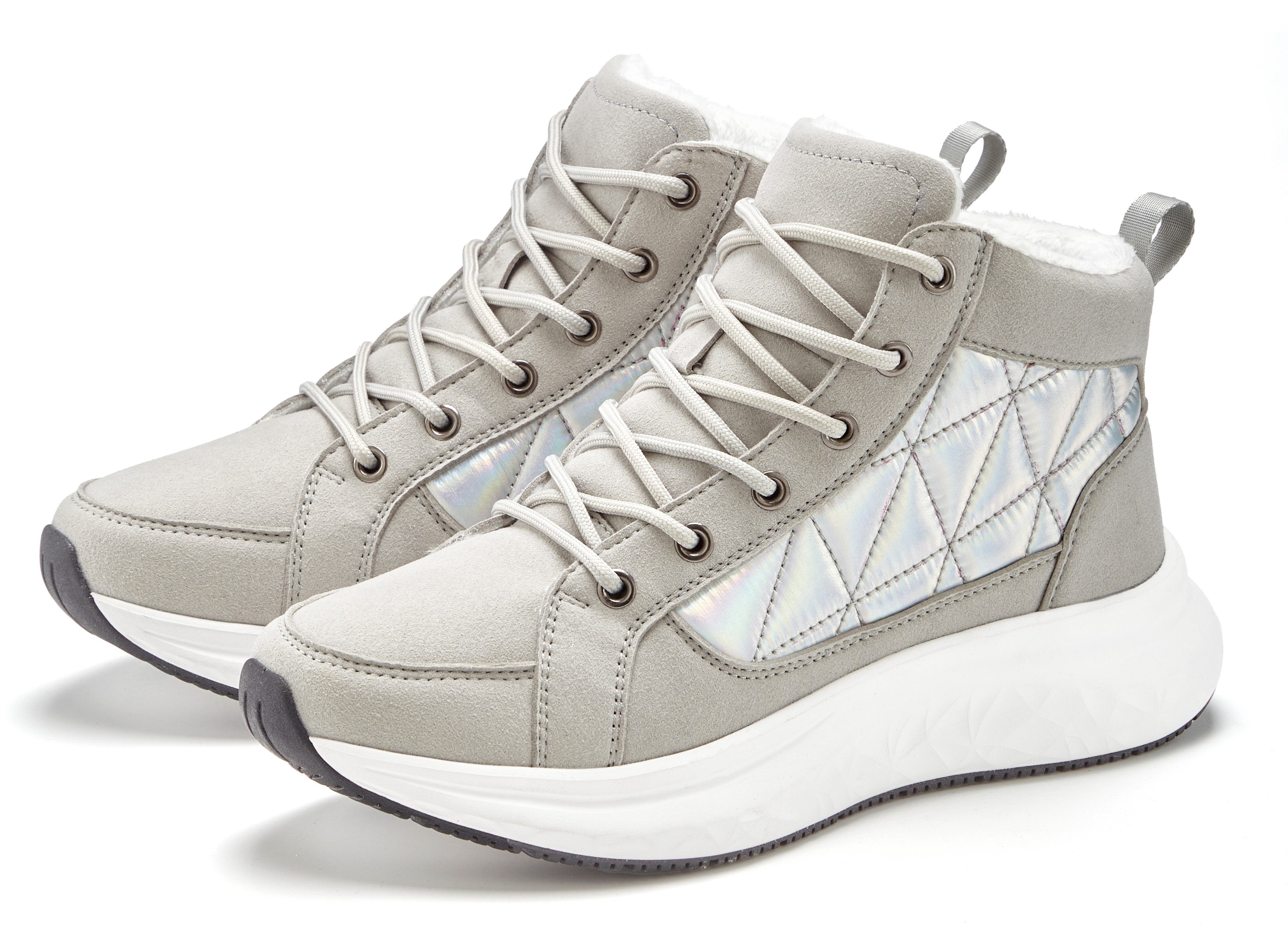 Vivance by Lascana Stiefel, Outdoorstiefel, Winterstiefelette, Stiefelette im modischen Metallic-Look VEGAN