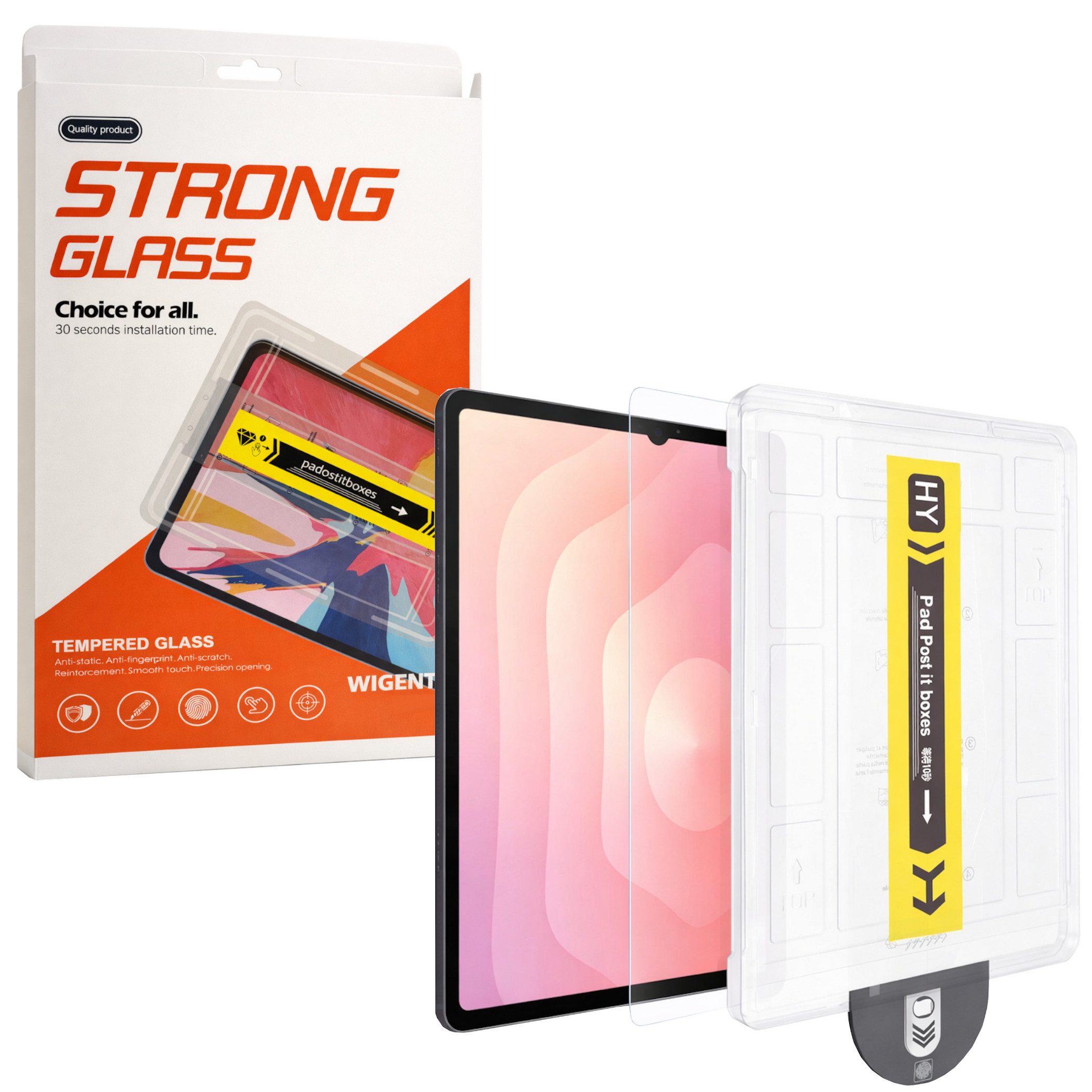Wigento Tablet-Hülle Für Samsung Galaxy Tab S11 Ultra / S10 Ultra SnapFit Glas Installation, 9H Härte, kratzfest, stoßfest, Installationshilfe, Oleophob