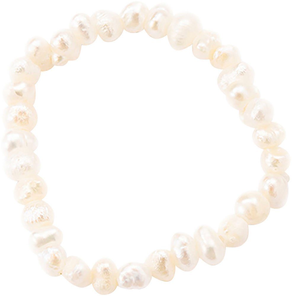 Firetti Ring-Set Multipack Schmuck Geschenk Damenring Zugband Süßwasserzuchtperle (Set, 2-tlg), Made in Germany - mit Süßwasserzuchtperle