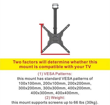 Fleximounts CM TV-Deckenhalterung, (bis 55,00 Zoll, TV Deckenhalterung Neigbare TV-Monitorhalterung)