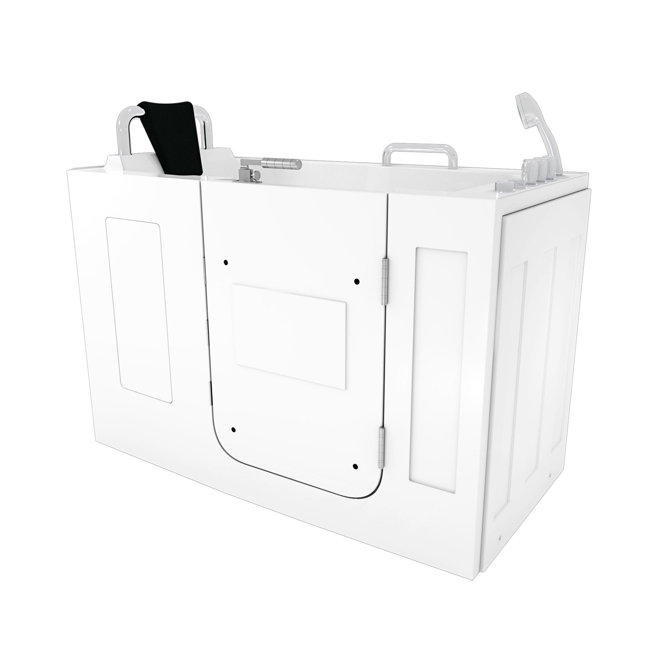 AcquaVapore Whirlpool-Badewanne Sitzwanne Whirlpool Wanne mit Tür S07WP-TH-A-R 140x76cm, (1-tlg), mit Ablaufgarnitur