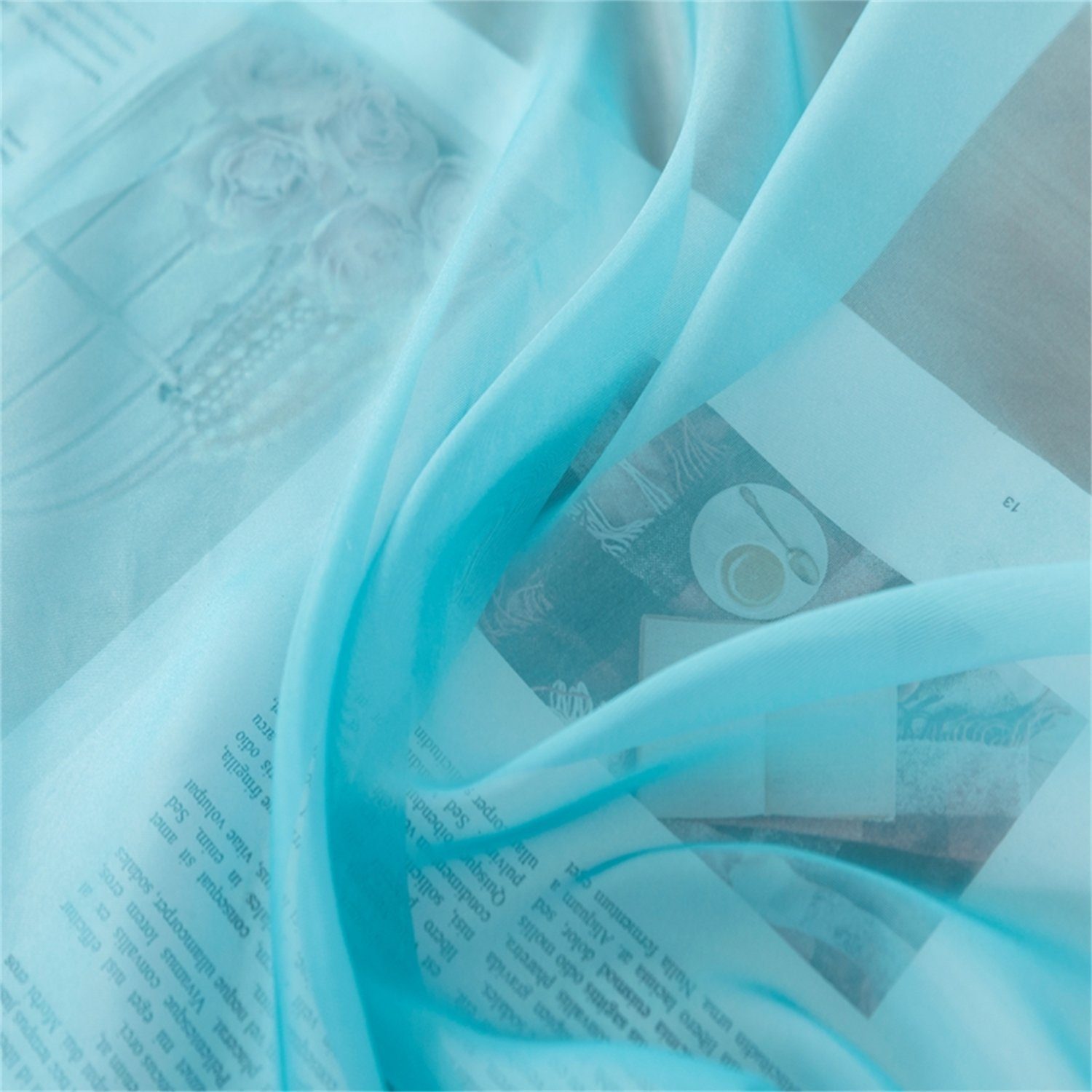 (2 HOMEIDEAS, Blau Vorhänge Voile Ösen Gardine, St), Farbverlauf transparent,