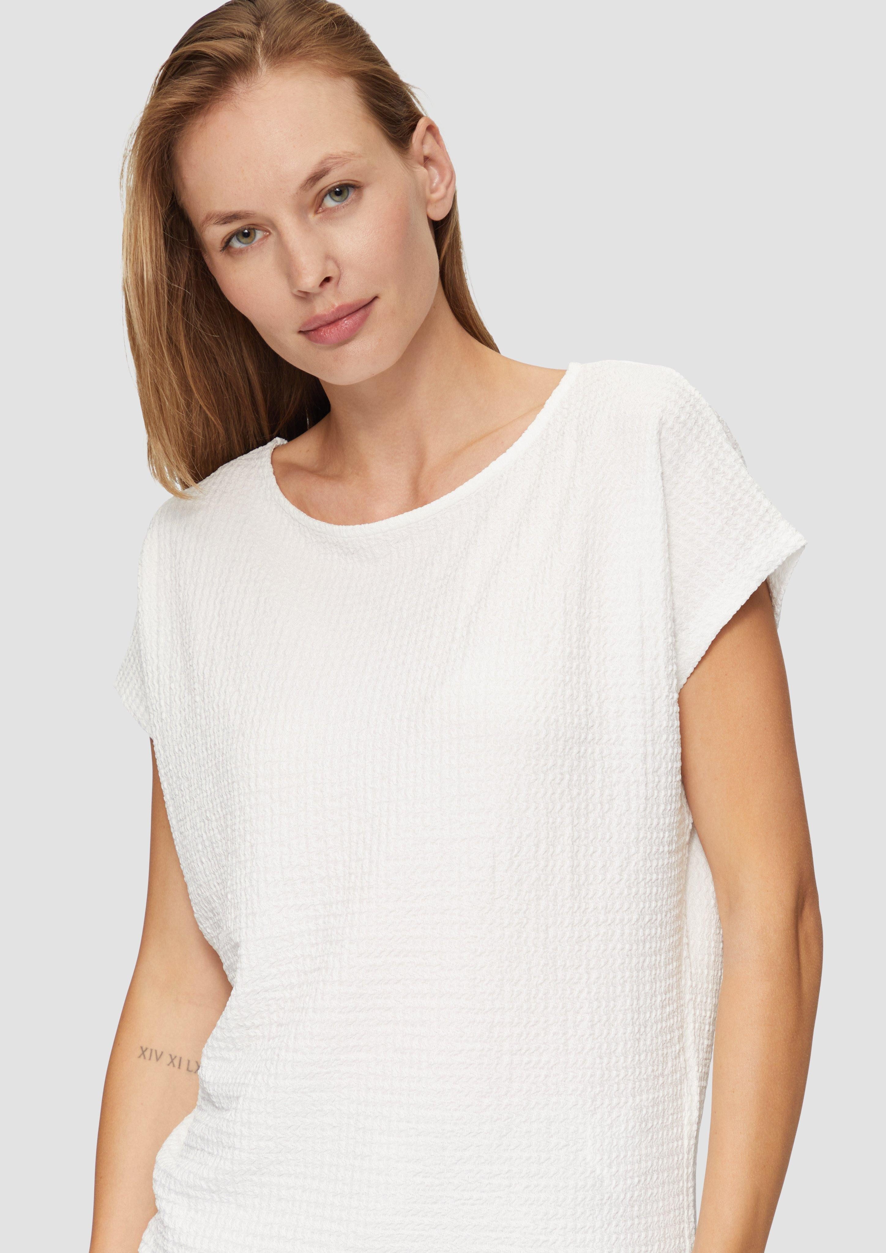 s.Oliver Kurzarmshirt T-Shirt mit Musterstruktur günstig online kaufen