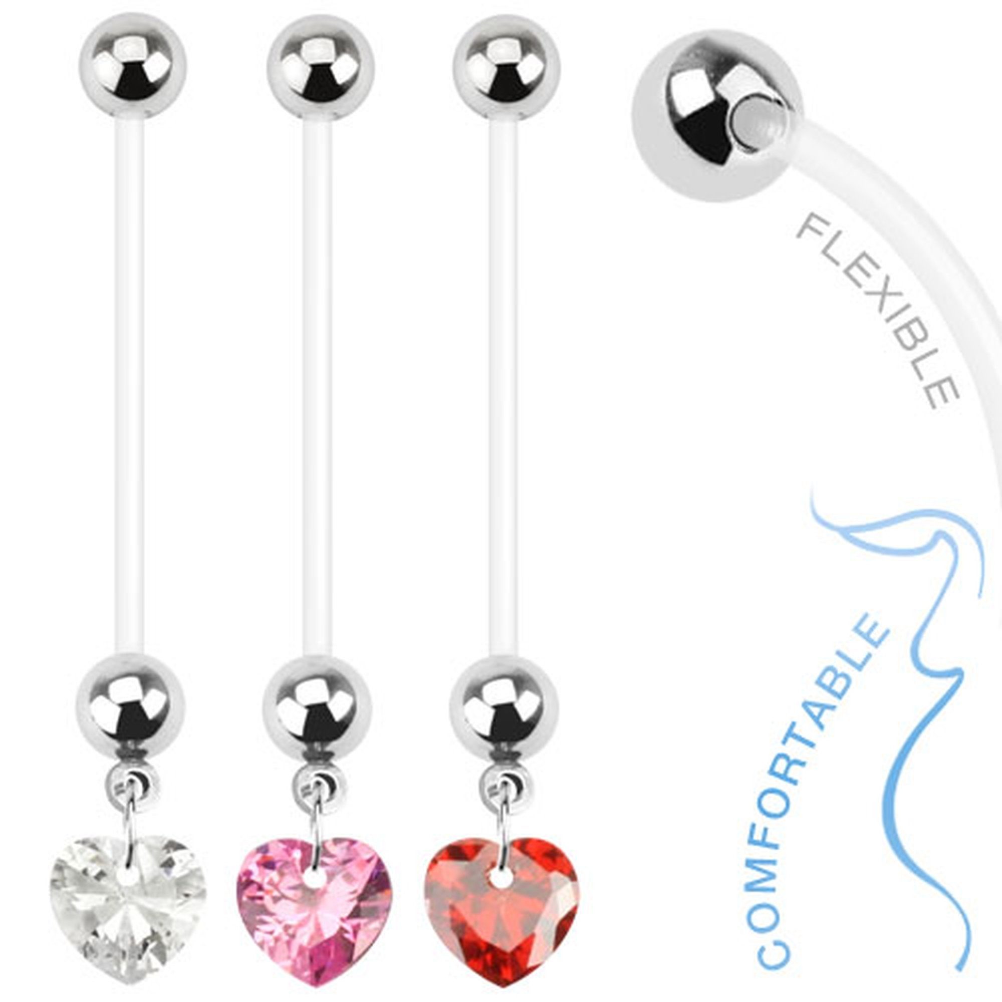 Taffstyle Bauchnabelpiercing Piercing Bioflex Schwangerschaft Herz, günstig online kaufen