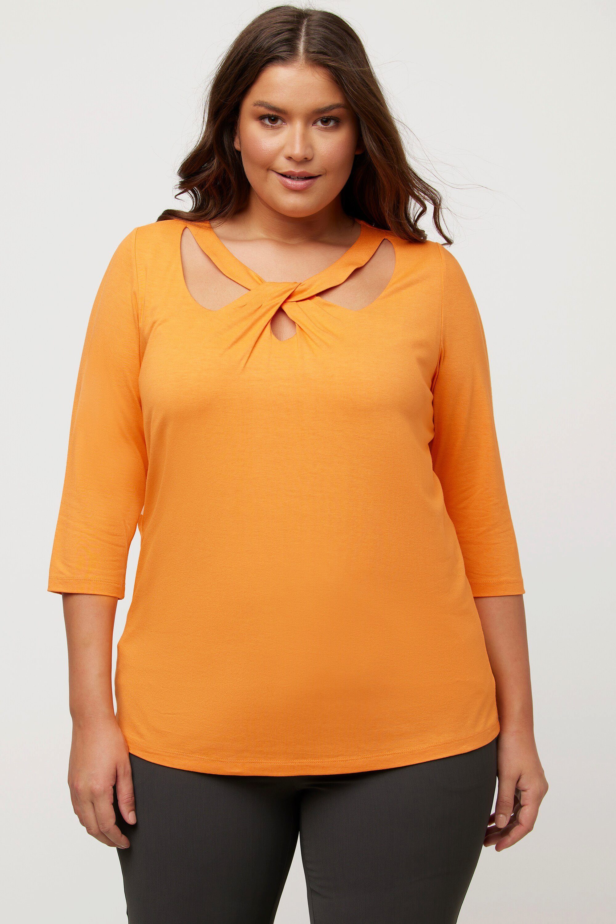 T-Shirt Shirt Cut-Outs Classic Rundhals 3/4-Arm