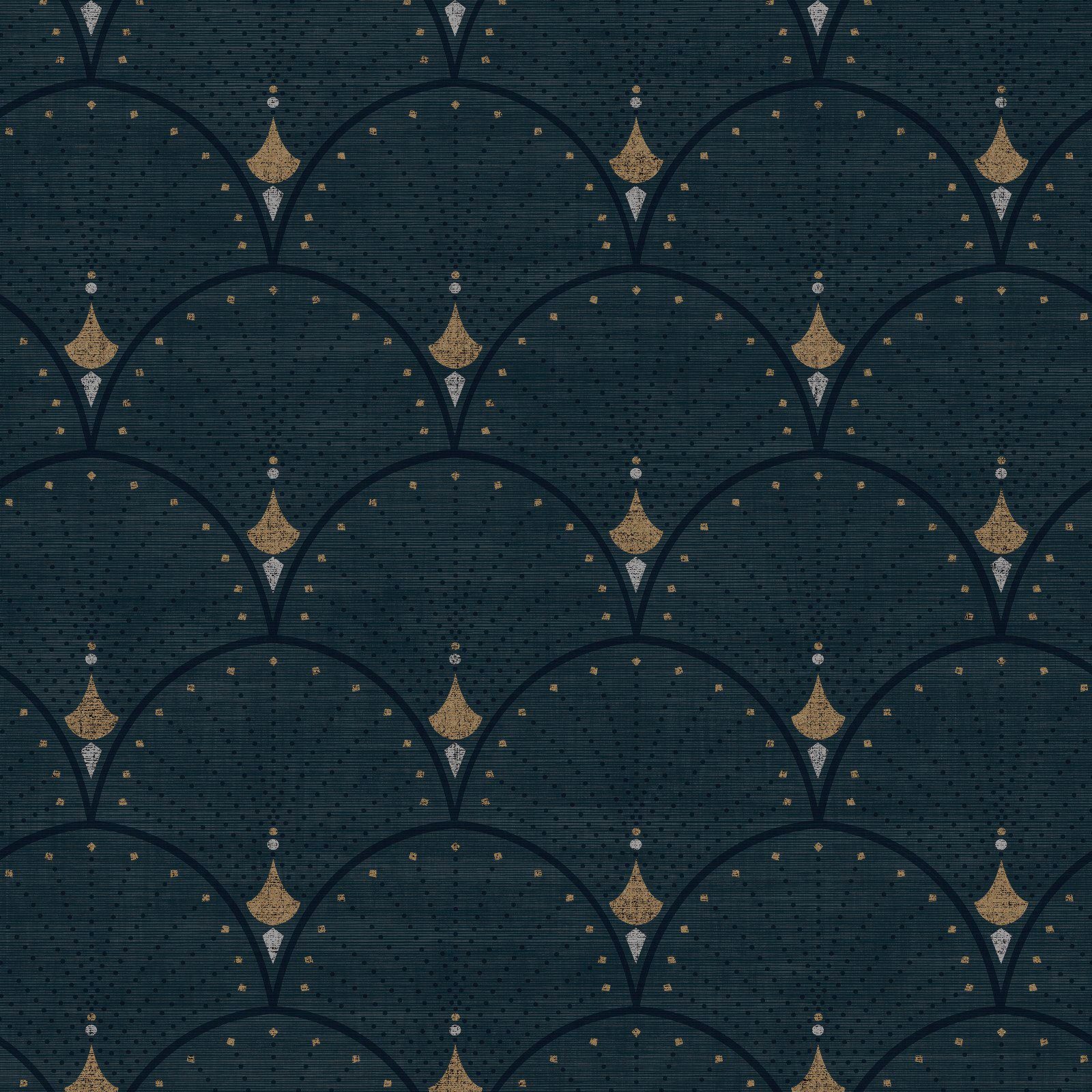 WOW Vliestapete Julie Türkisblau, FSC® zertifiziert, mit lebhaftem Druck, 10 Meter Länge