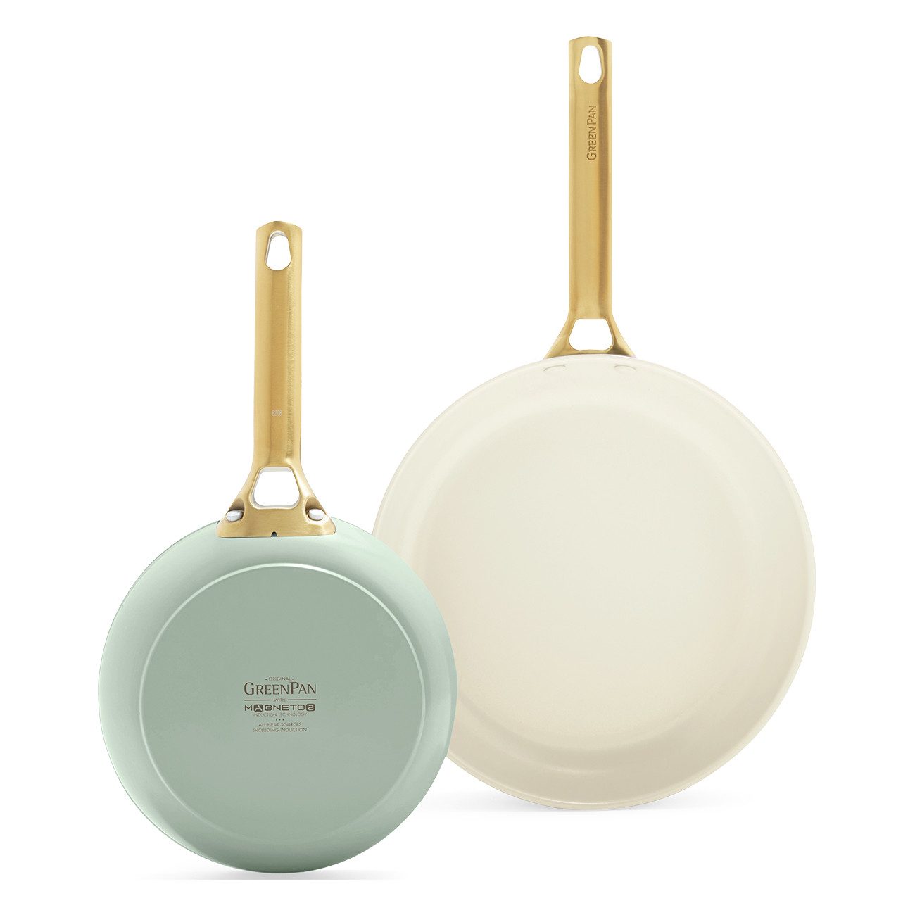 GREENPAN Pfannen-Set Padova Reserve 2-tlg., Pfannen-Set, 20 cm & 26 cm, Spülmaschinenfest, Aluminium, Kratzfest, Keramik, alle Herdarten, Backofengeeignet Ø 20+26 cm