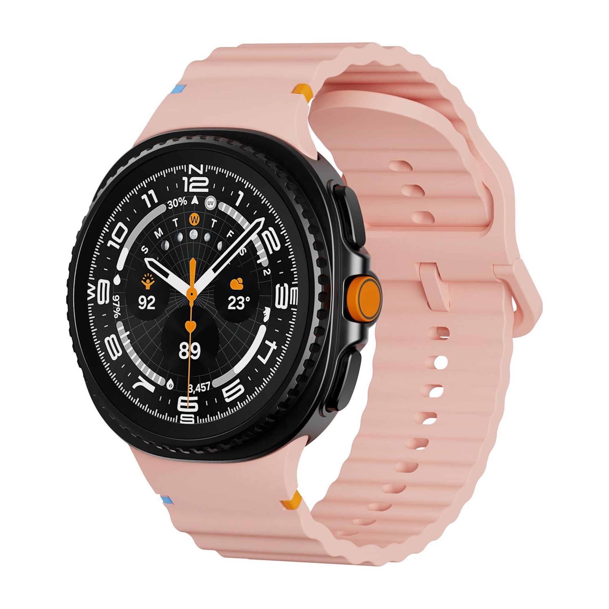 Wigento Smartwatch-Armband Silikon für Samsung Galaxy Watch 9 / 8 / 8 Classic Wellenstruktur, Verstellbar, strukturierte Oberfläche