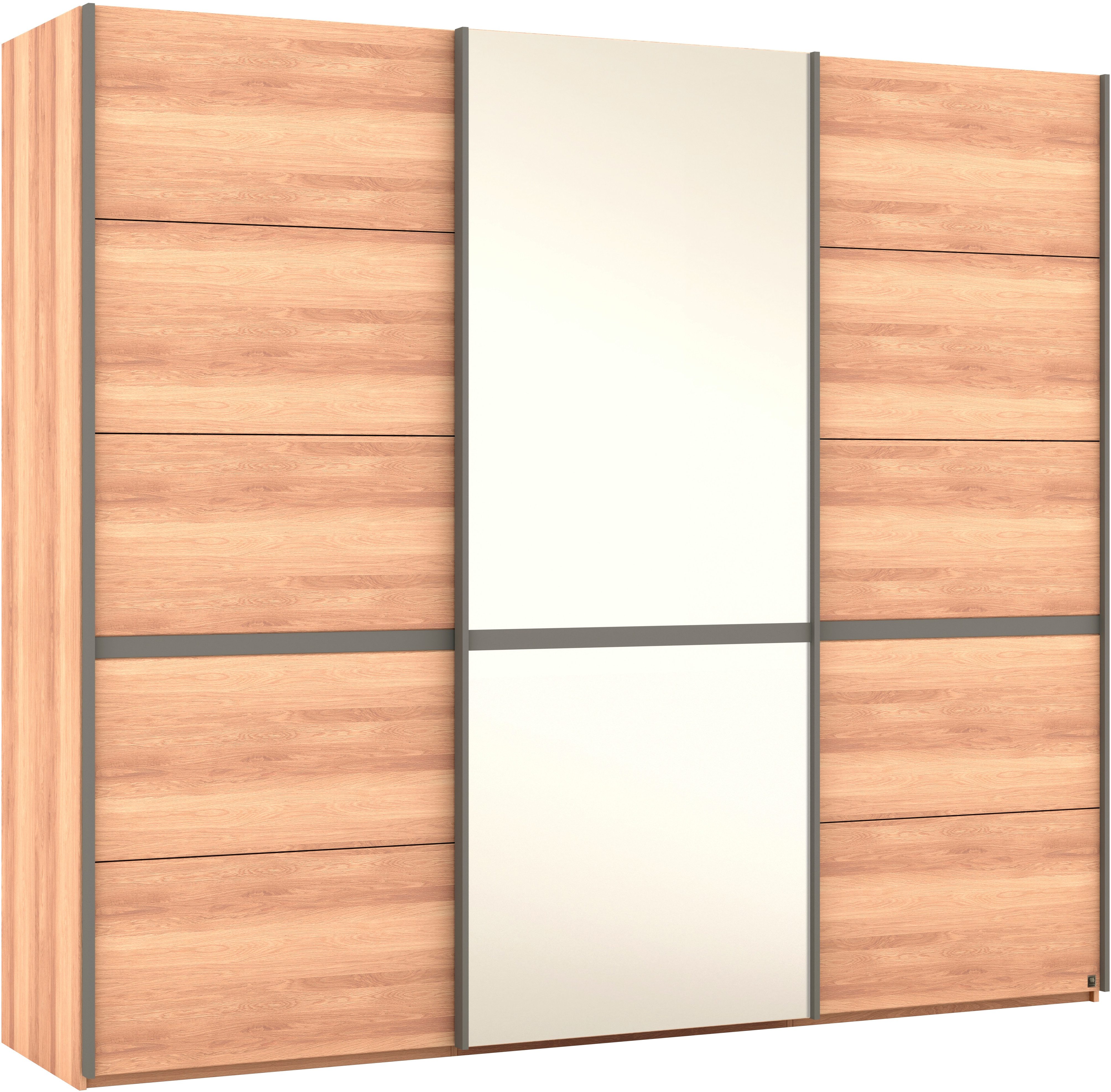 Musterring Schwebetürenschrank Sorrent, Kleiderschrank, Schrank, Schiebetüren (Teilmassiv Eiche, MADE IN GERMANY) Türen in Eiche massiv mit Kassetten-Optik, verschiedene Maße verfügbar