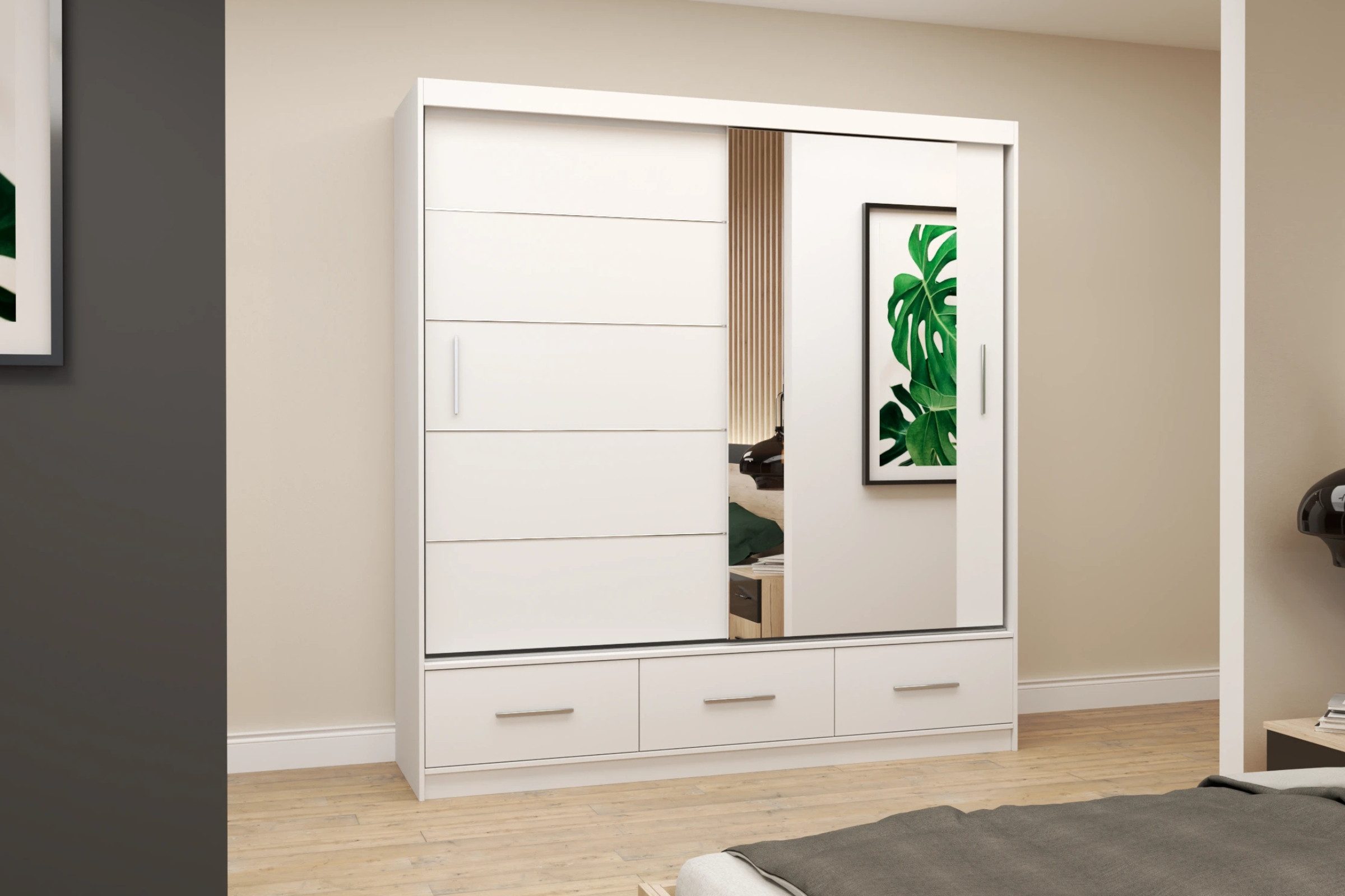 Deine Möbel 24 Schwebetürenschrank FLORENZ 150 200 250 cm Kleiderschrank Sc günstig online kaufen