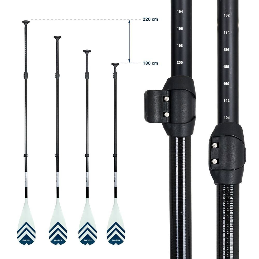 Sportime SUP-Paddel mit Anti-Twist SUP-Paddel, Weniger Ermüdung: nur 820 g Gesamtgewicht