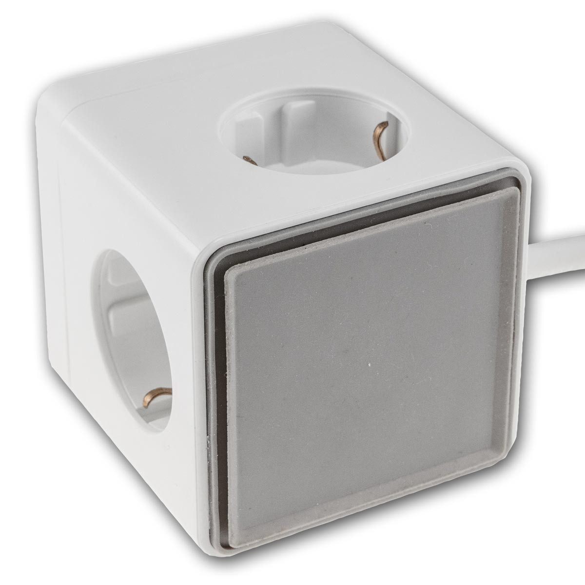 ChiliTec Steckdose Steckdosen-Würfel 3-fach mit USB-A&C & Schalter ws – Bild 4 von 5