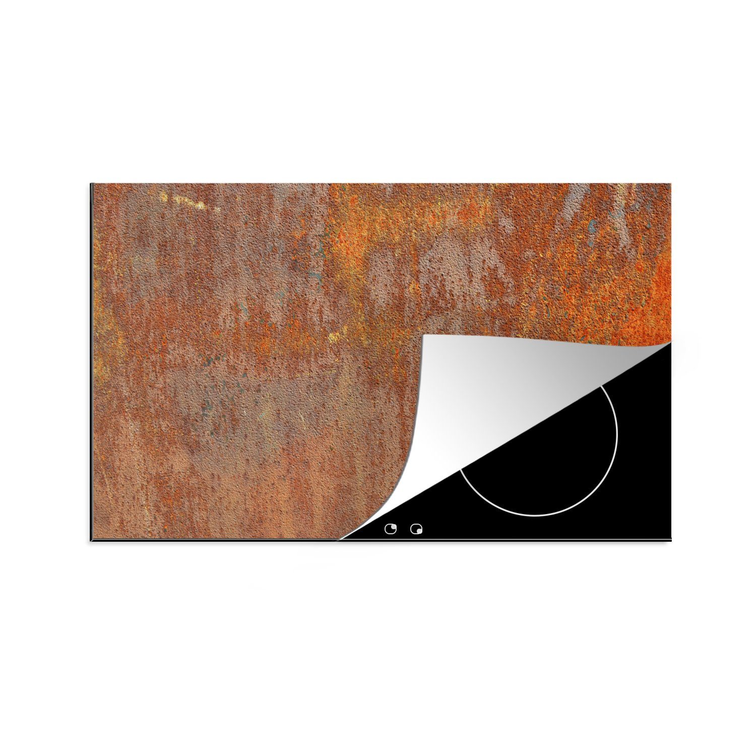 MuchoWow Herd-Abdeckplatte Industriell - Induktionsschutzplatte - Rost - Eisen - Induktionsschutz, Vinyl, (1 tlg), Kochfeld Abdeckung Ceranfeld, Induktionsschutzmatte, 81x52 cm