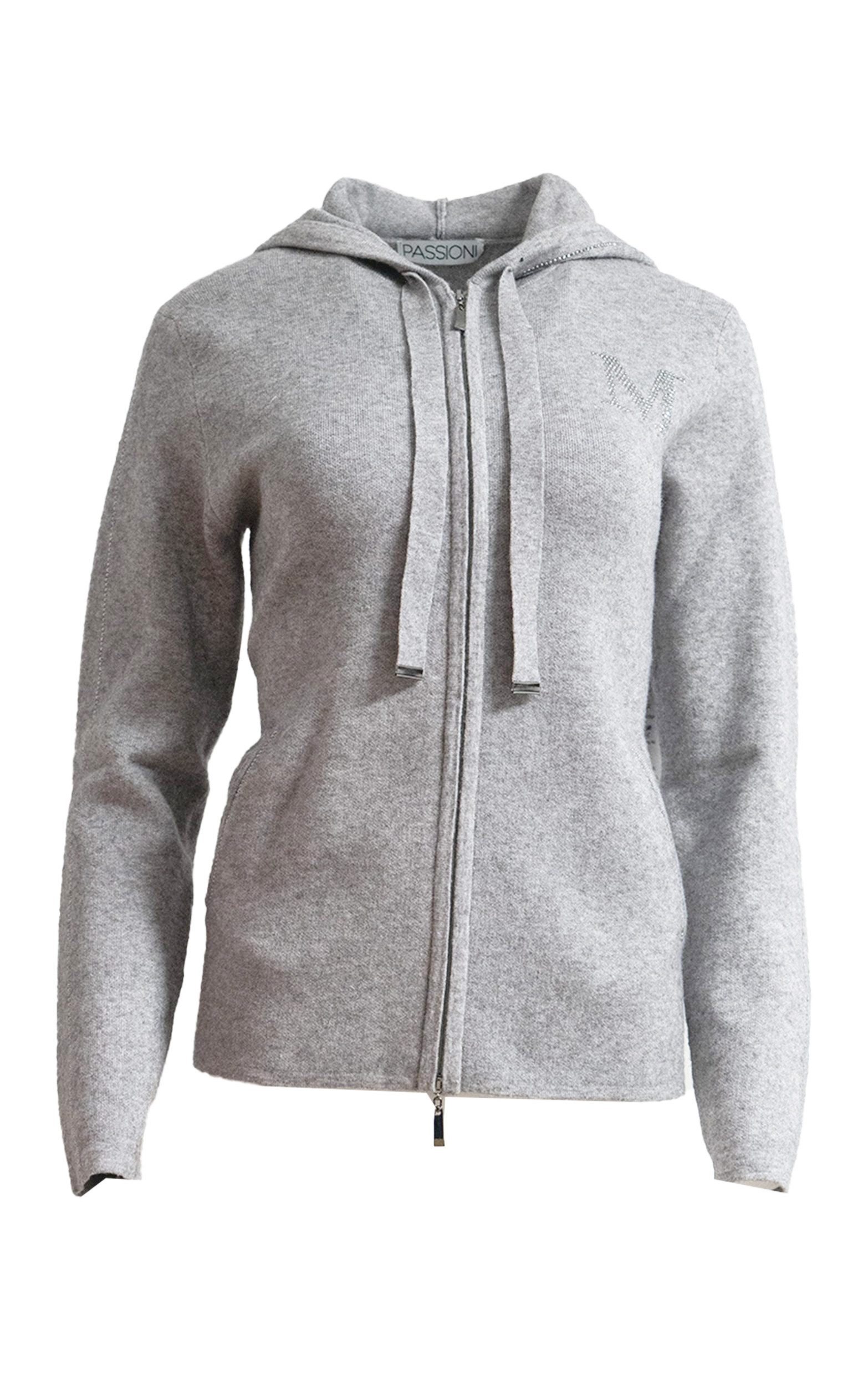 Passioni Kapuzenstrickjacke mit Glitzer-Schriftzug – Bild 3 von 3