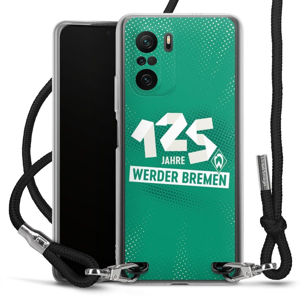DeinDesign Handyhülle 125 Jahre Werder Bremen Offizielles Lizenzprodukt, Xiaomi Poco F3 Handykette Hülle mit Band Case zum Umhängen