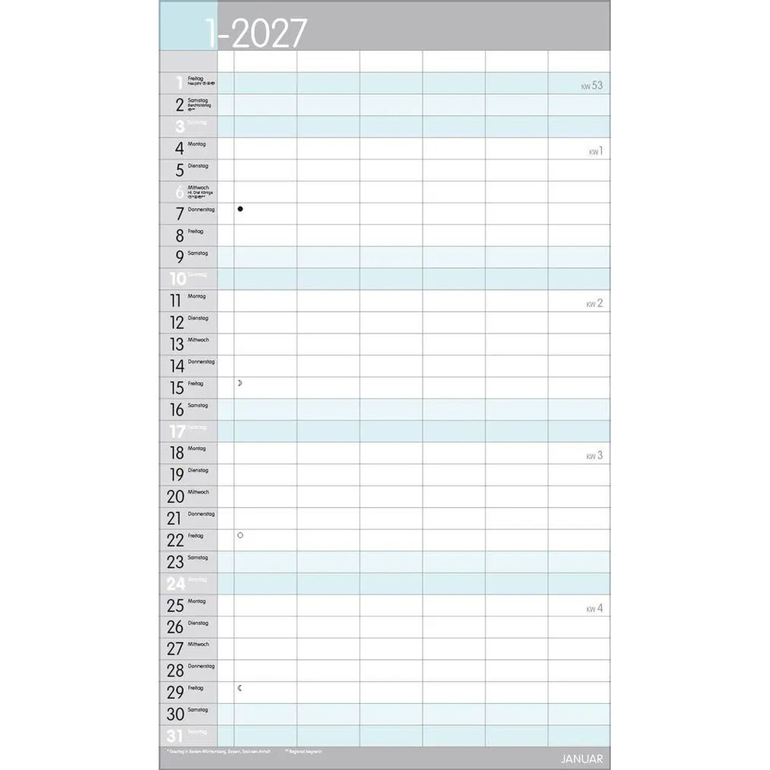 Korsch Verlag Wandkalender XL Familienplaner Pastell 2027