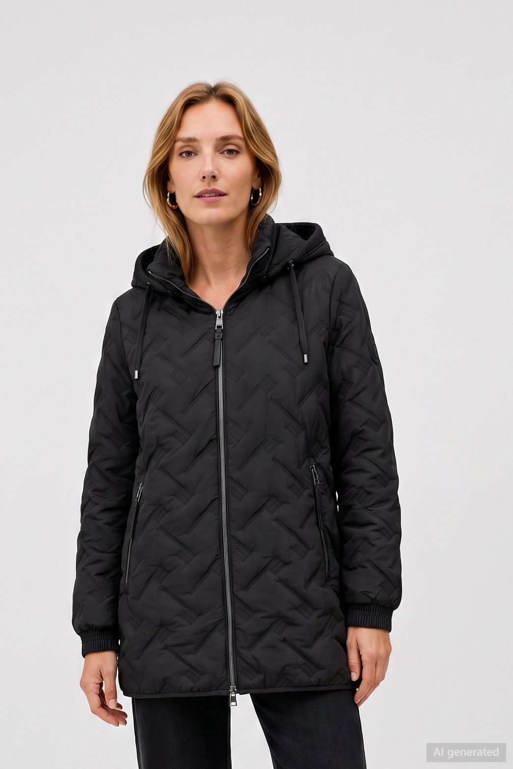 Barbara Lebek Steppjacke Übergangsjacke, Herbstjacke oder Damenjacke mit abnehmbarer Kapuze