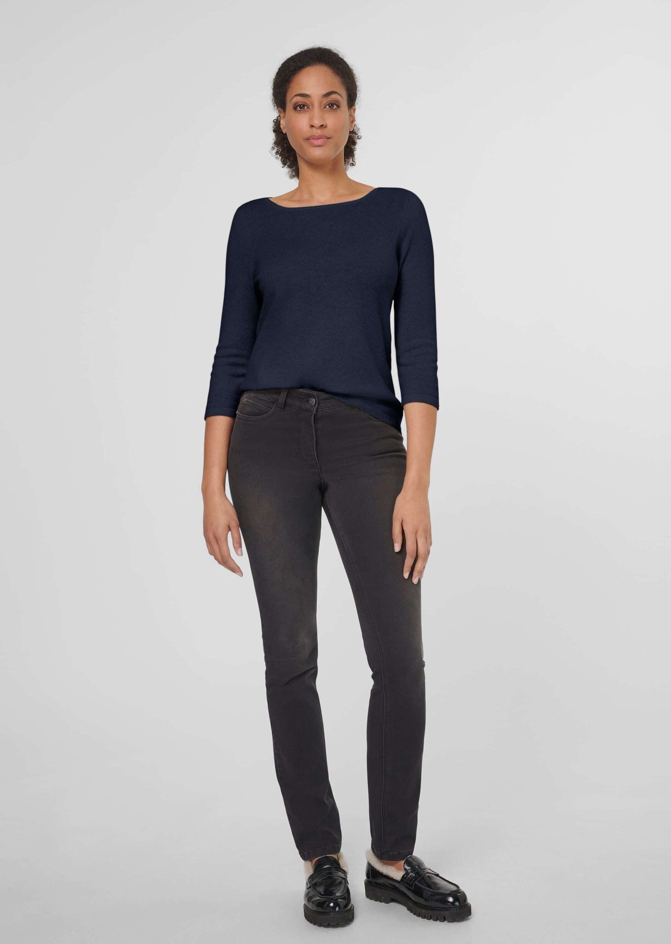 MADELEINE Strickpullover Schlichter Feinstrickpullover mit U-Boot-Ausschnit günstig online kaufen