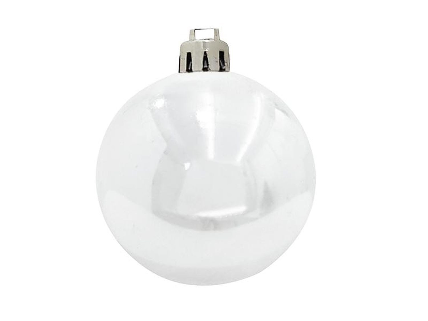 INNA-Glas Christbaumschmuck Weihnachtskugel Teodora, 6 Stück, glänzend weiß, Ø7cm