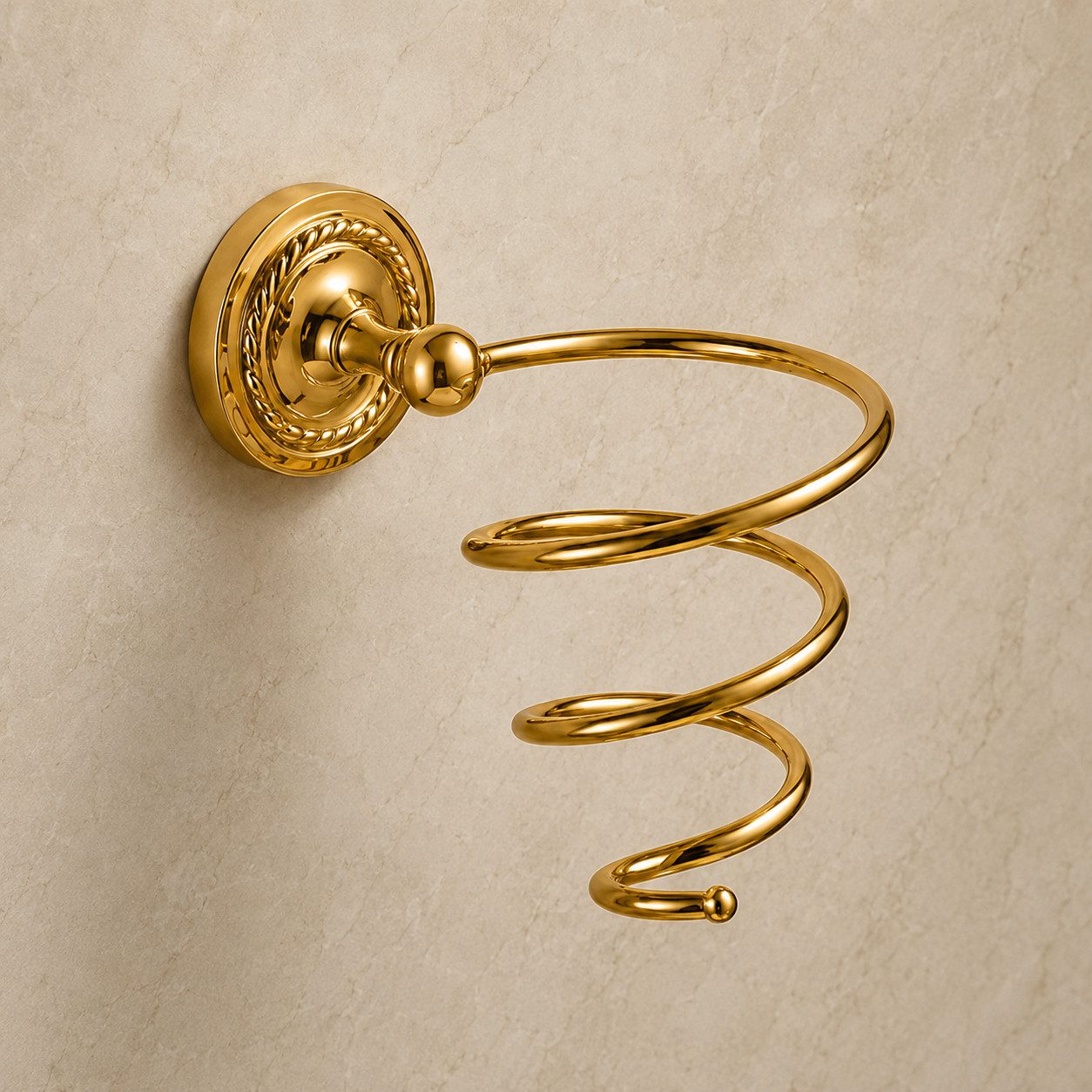Belle Arti Haartrocknerhalter Fönhalter Haartrockner Wandhalterung Halterung Föhn Badezimmer Messing, (bis 3,00 Zoll, glänzend in Gold Optik, Föhnhalter Halter Fön Haartrockner Bad Wandmontage poliert gold Optik)