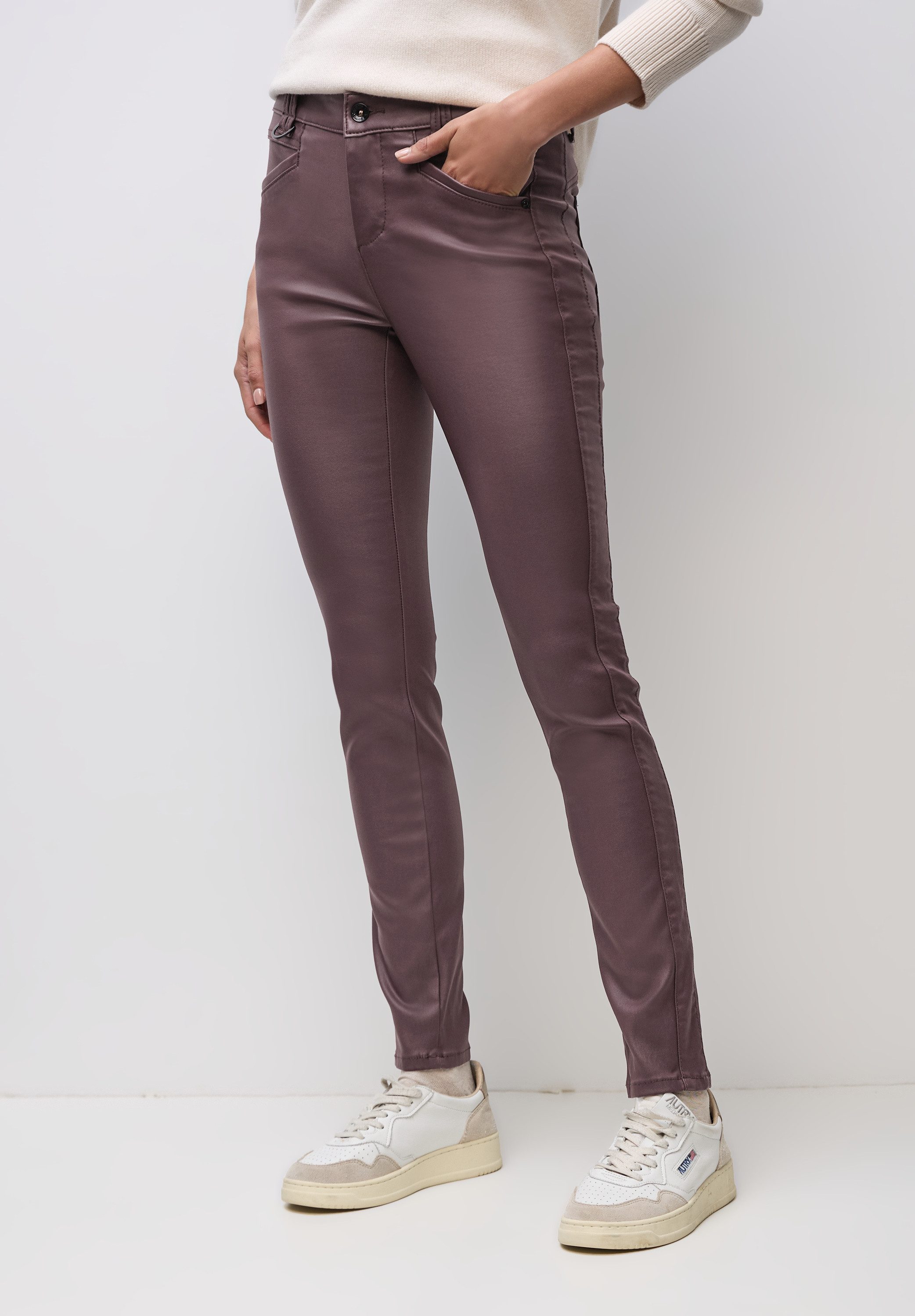 STREET ONE Lederimitathose Middle Waist