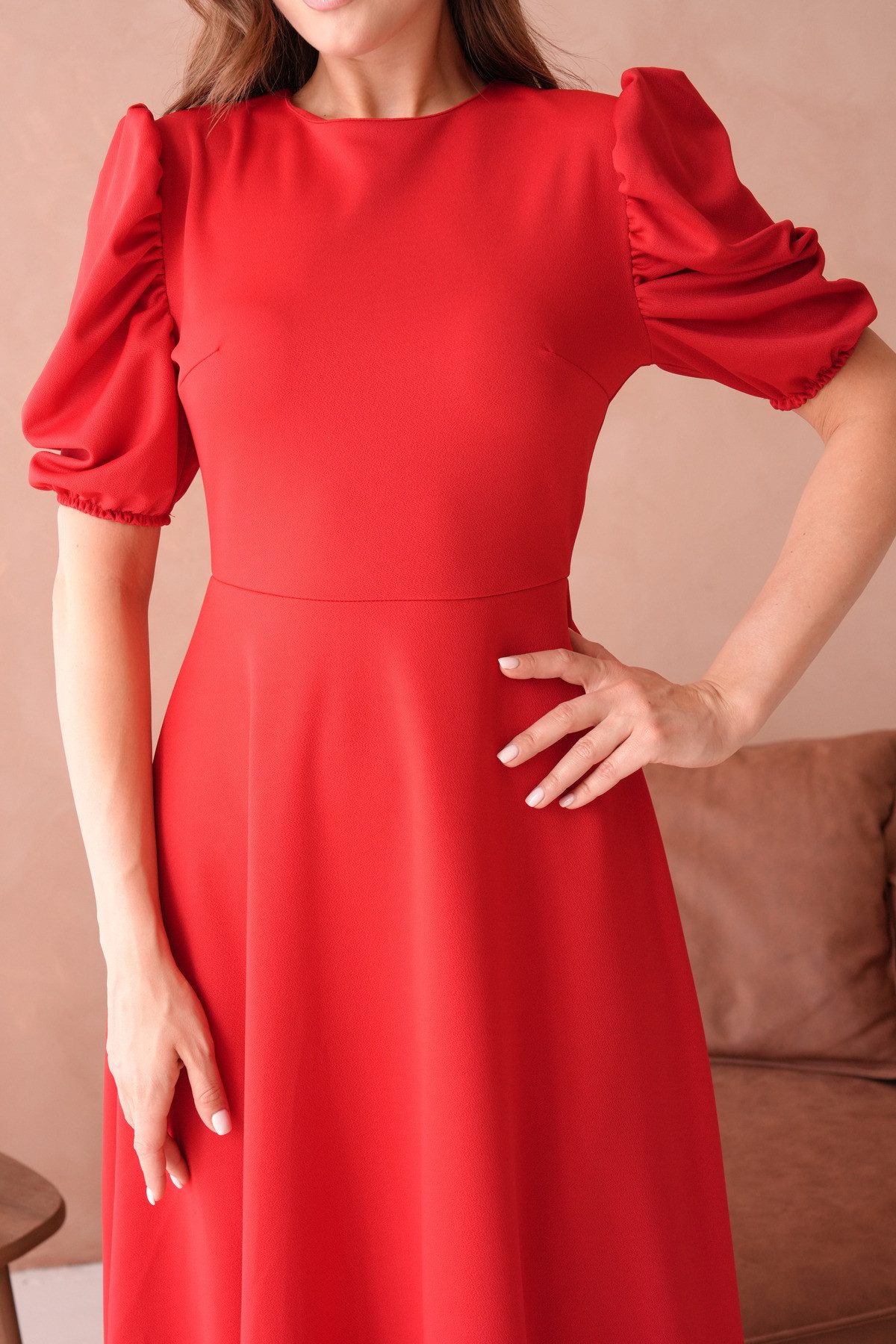 WOMAN VISION Midikleid Damen-Kleid mit Rundhalsausschnitt, günstig online kaufen