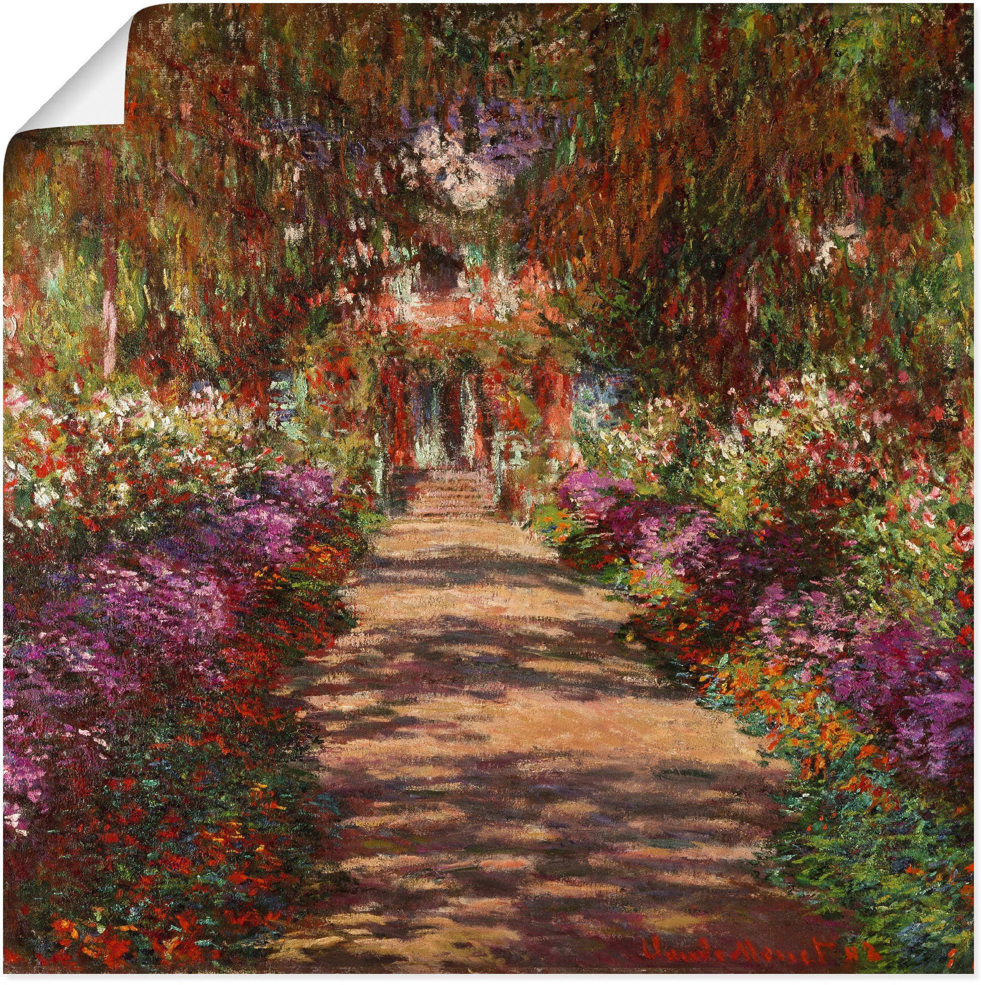 Artland Wandbild Weg in Monets Garten in Giverny. 1902, Garten (1 St), als Alubild, Leinwandbild, Wandaufkleber oder Poster in versch. Größen