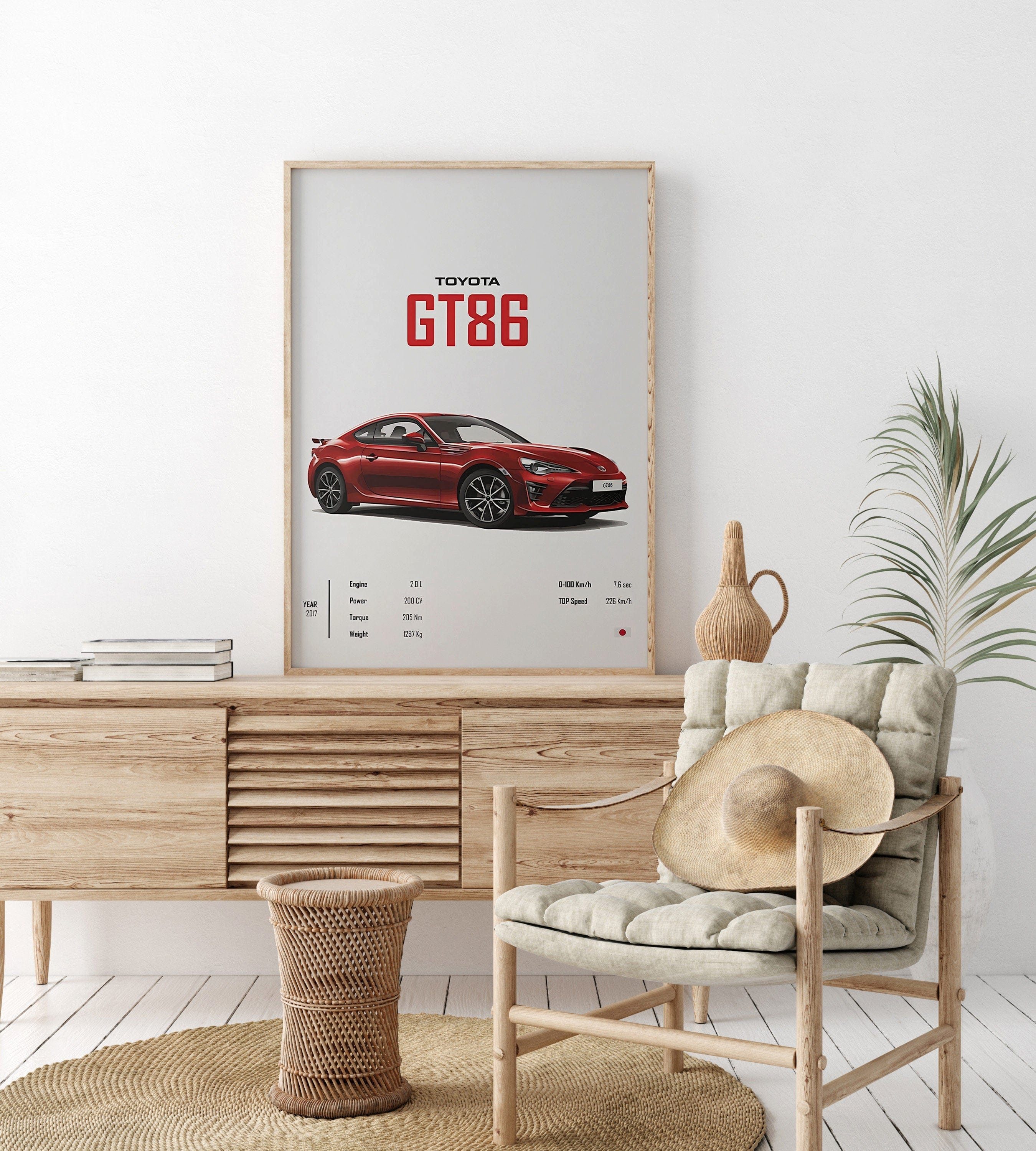 JUSTGOODMOOD Poster Sportwagen TOYOTA SUPRA GT86 Klassiker Legenden Geschenk für ihn Wohnz, TOYOTA GT 86 (1 St)