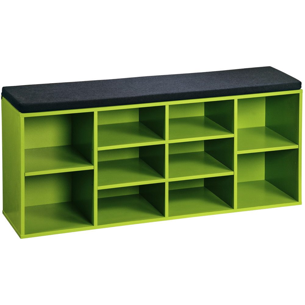 Schuhschrank Schuh-Schrank mit Sitzkissen Sitzbank Schuhbank