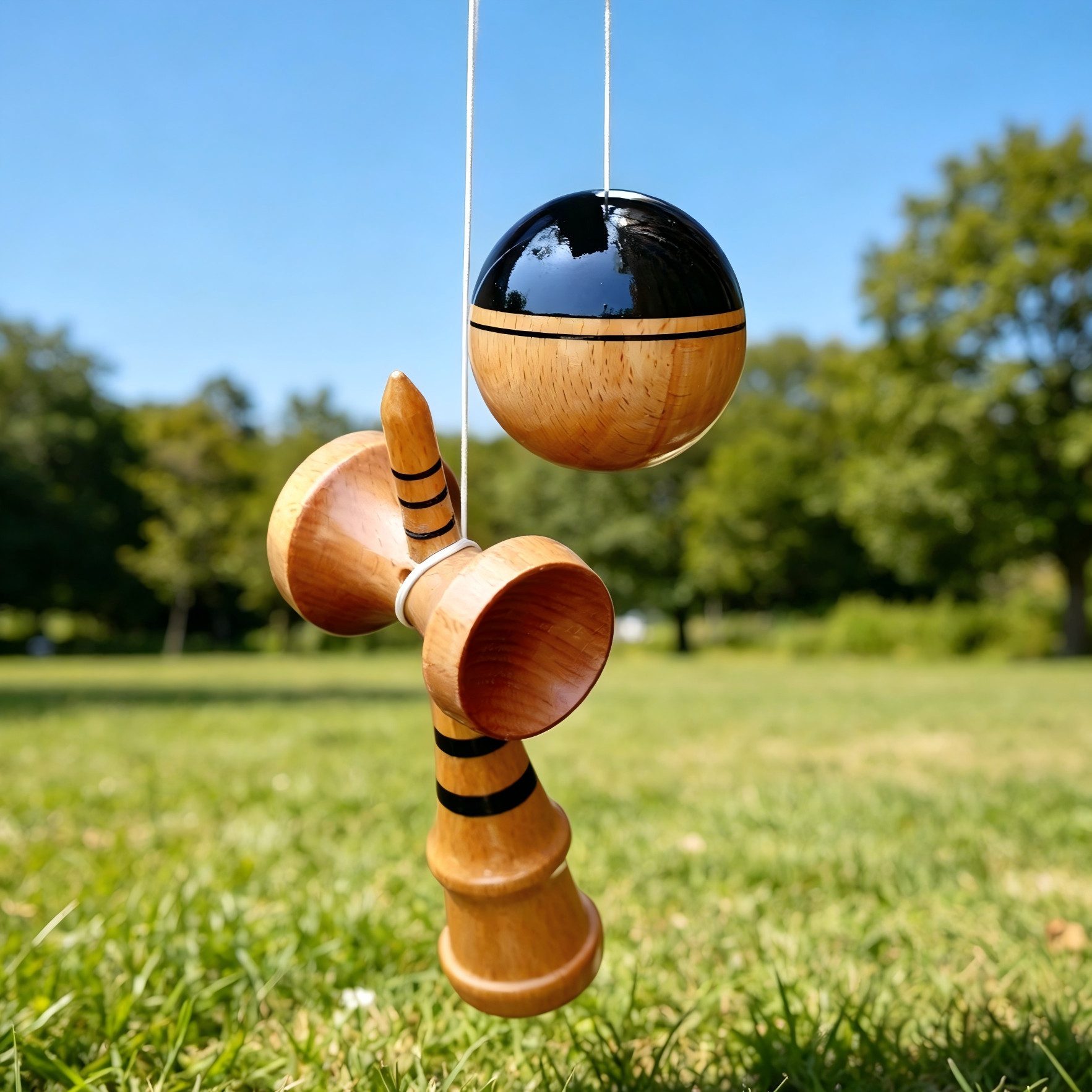 Kityhome Lernspielzeug Kendama aus Buchenholz japanisches Geschicklichkeitsspiel (Packung, 2-St., kendama), Kendama - Fang den Ball,Perfekt ausbalanciert für präzises Spiel