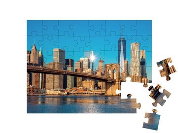 puzzleYOU Puzzle Downtown New York: Brooklin Bridge und Manhattan, 48 Puzzleteile, puzzleYOU-Kollektionen Brücken, 500 Teile, 2000 Teile, 1000 Teile