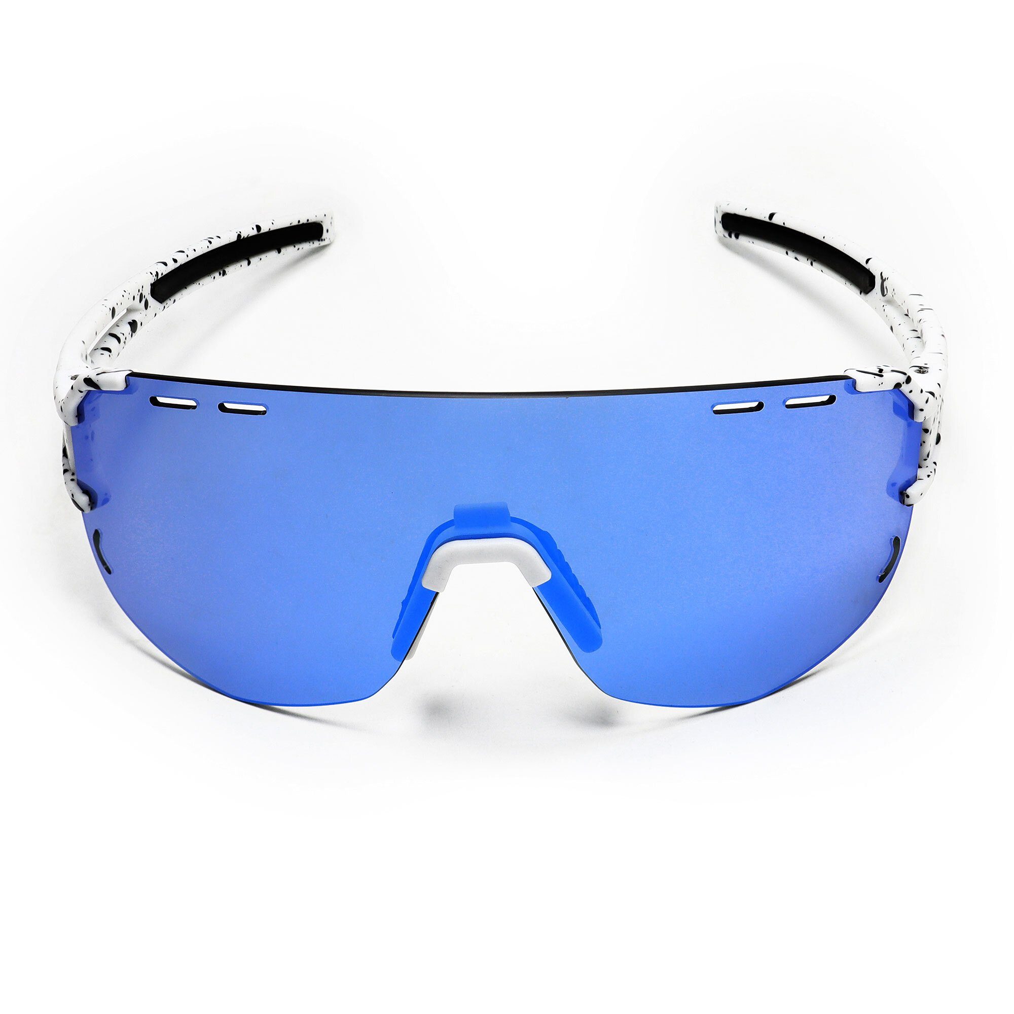 SUNGLOW blau sport-sonnenbrille YEAZ / Sportbrille weiß/blau, Sport-Sonnenbrille weiß