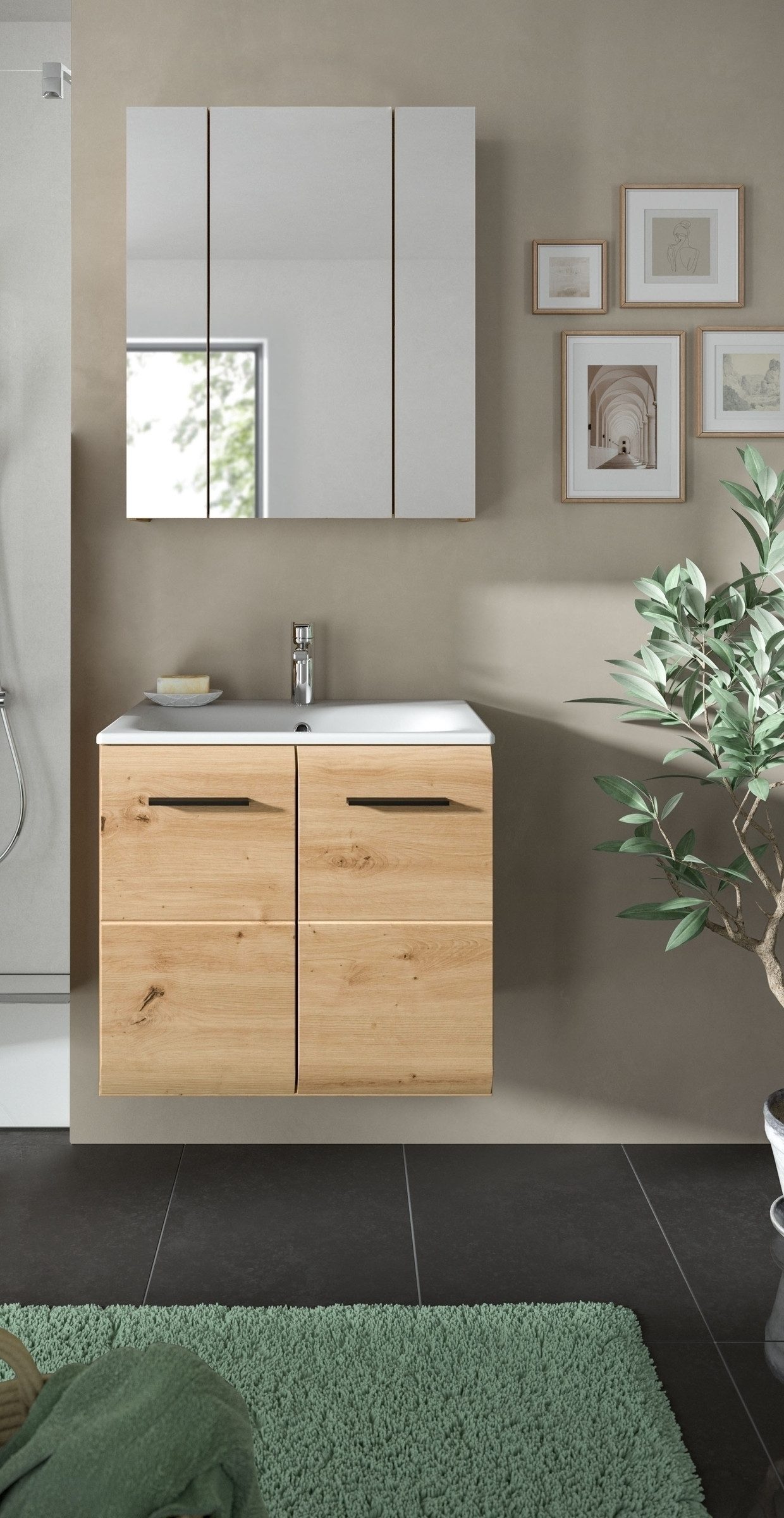 freiraum Badezimmer-Set Ice, in artisan oak - 60x185x46cm (BxHxT)