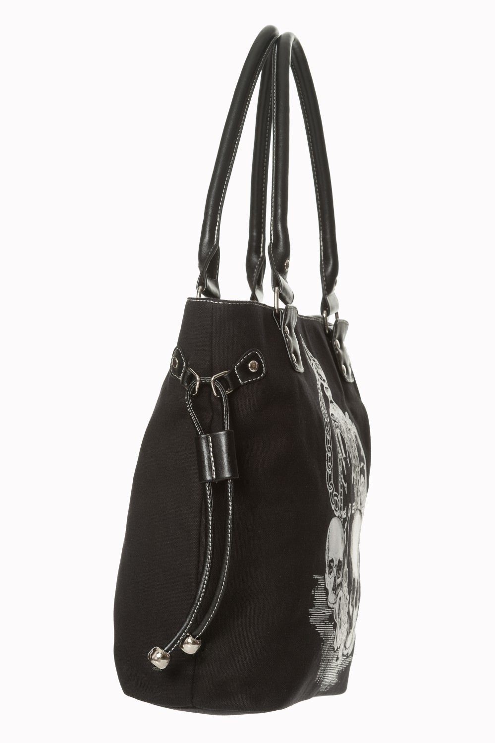 Banned Handtasche Back In Black, Skull und Rosen Print günstig online kaufen