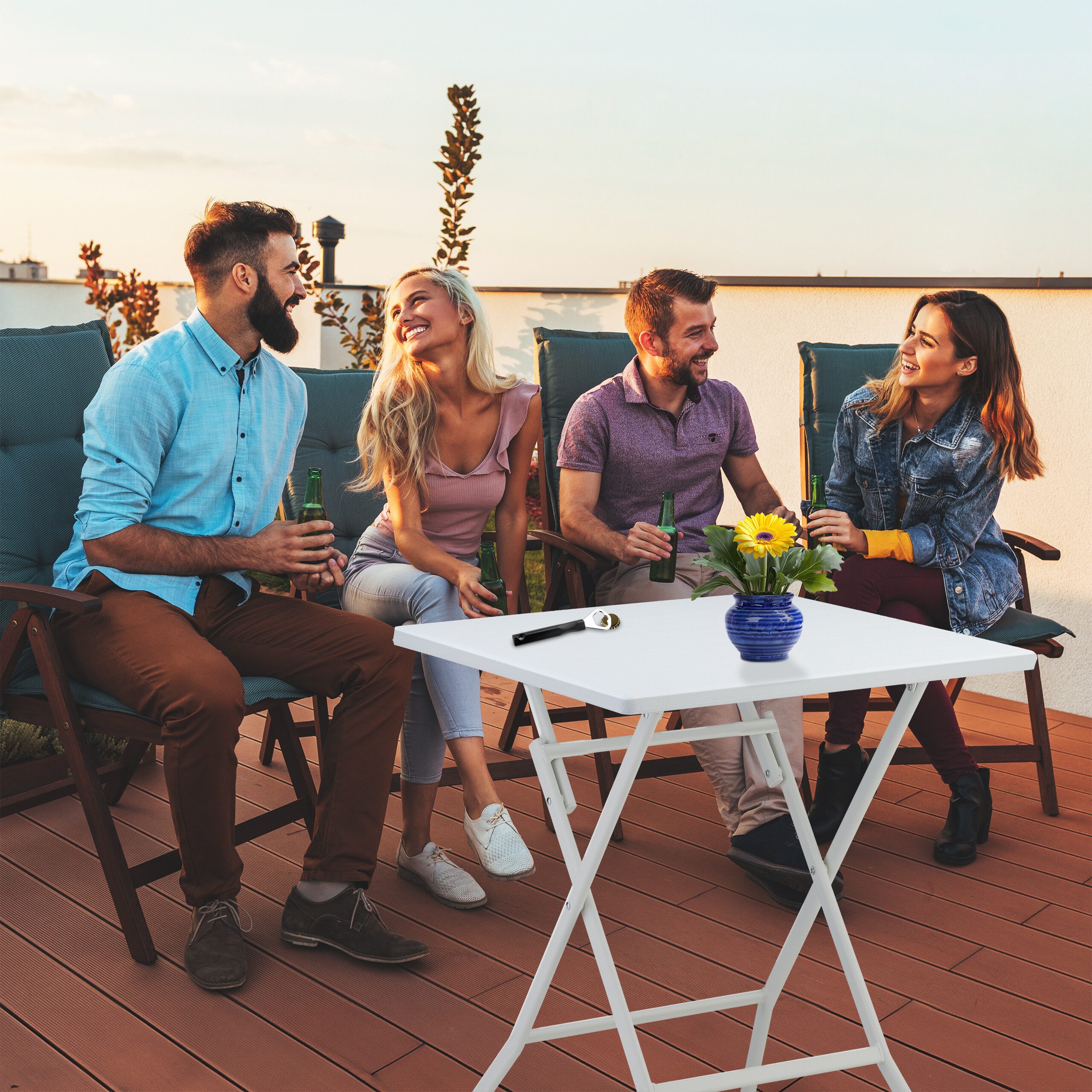 relaxdays Klapptisch Klapptisch (1-St), weiß